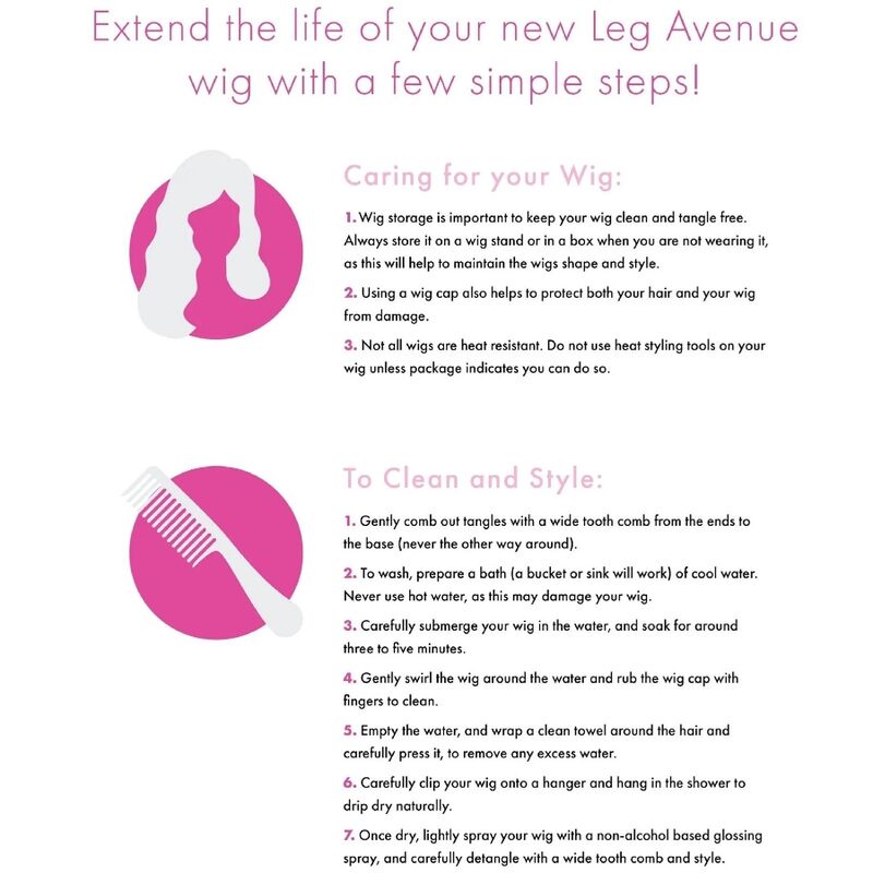 Leg Avenue Peruca Long Straight Bang Rosa