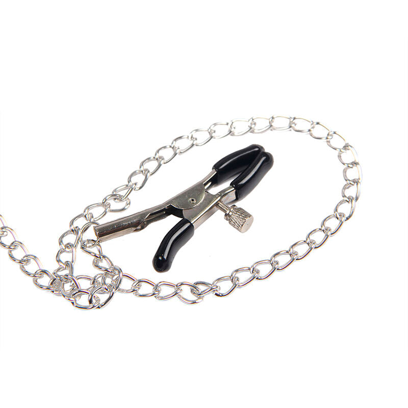 Subblime 953720 Bondage Couro Tiras Breast Clamps Preto Tamanho Único