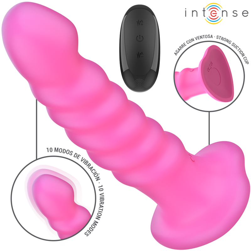 Intense Cindy Vibrador Tamanho L Design Espiral 10 Vibrações Rosa Controle Remoto