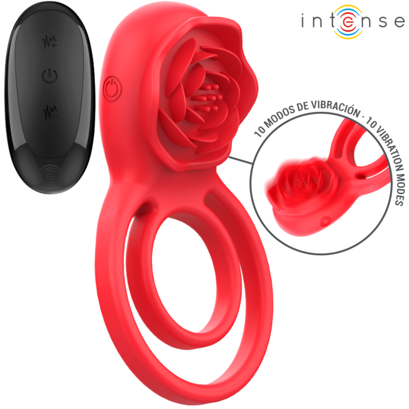 Intense Gail Estimulador Rose 10 Vibrações Vermelho Controle Remoto
