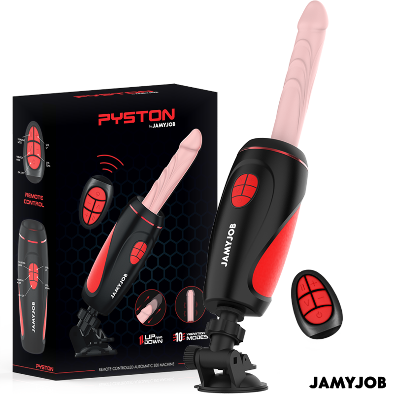 Jamyjob Masturbador Automático Base Pyston Com Dildo de Controle Remoto