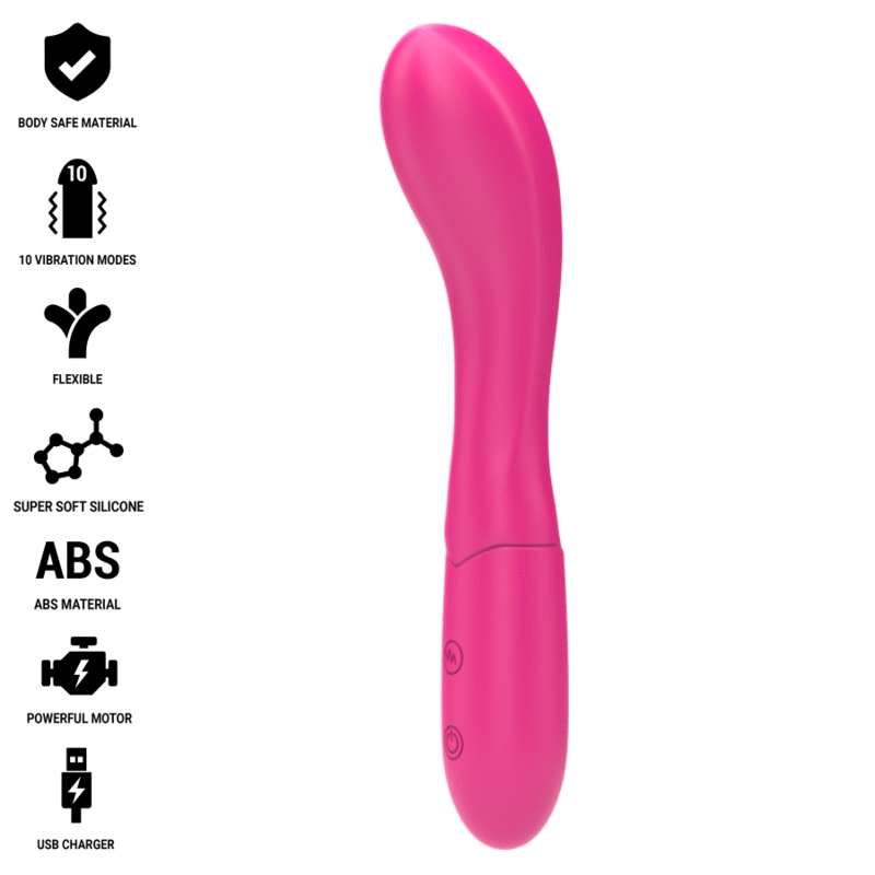 Intense Lisette Vibrador 19 Cm Flexível 10 Vibrações Rosa