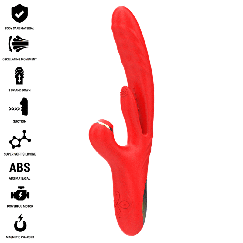 Intense Karol Multifunção Vibrador Impulso & Estimulação & Sucção Vermelho