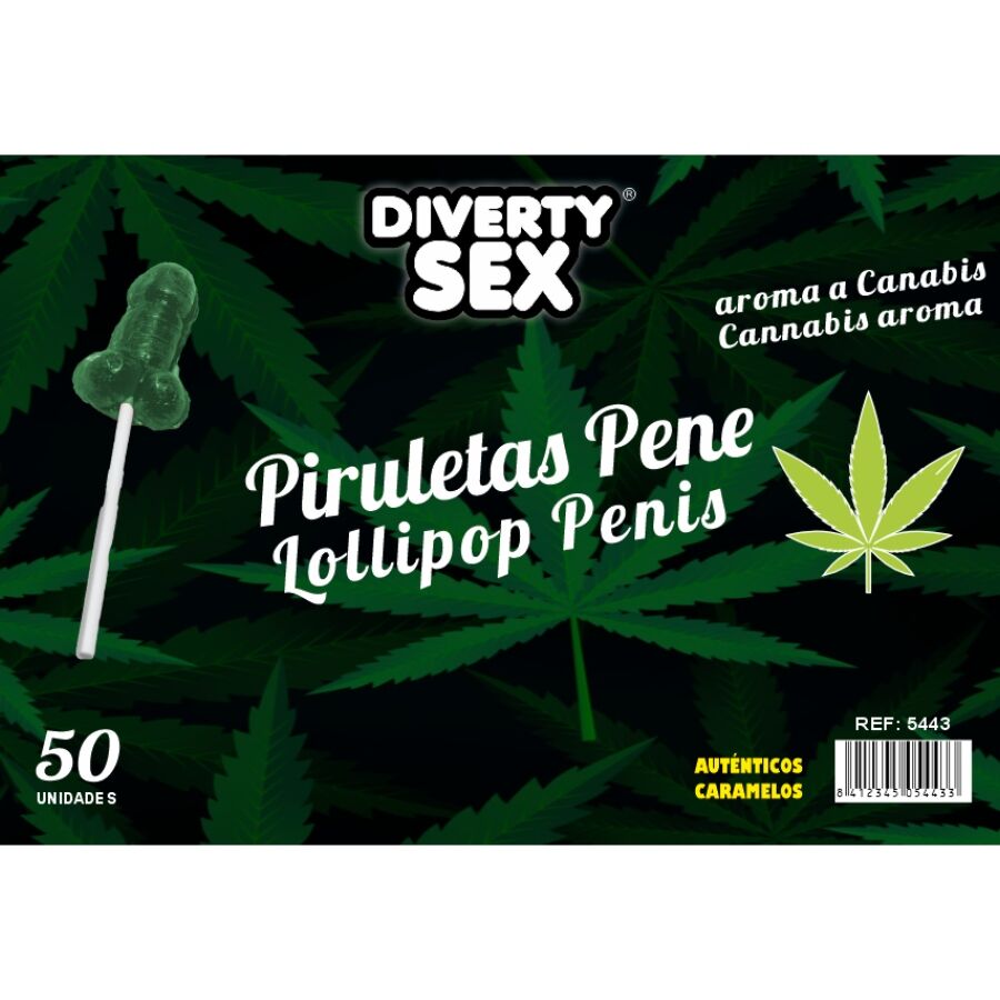 Diablo Goloso - 50 Pirulitos de Pénis Aroma de Cannabis
