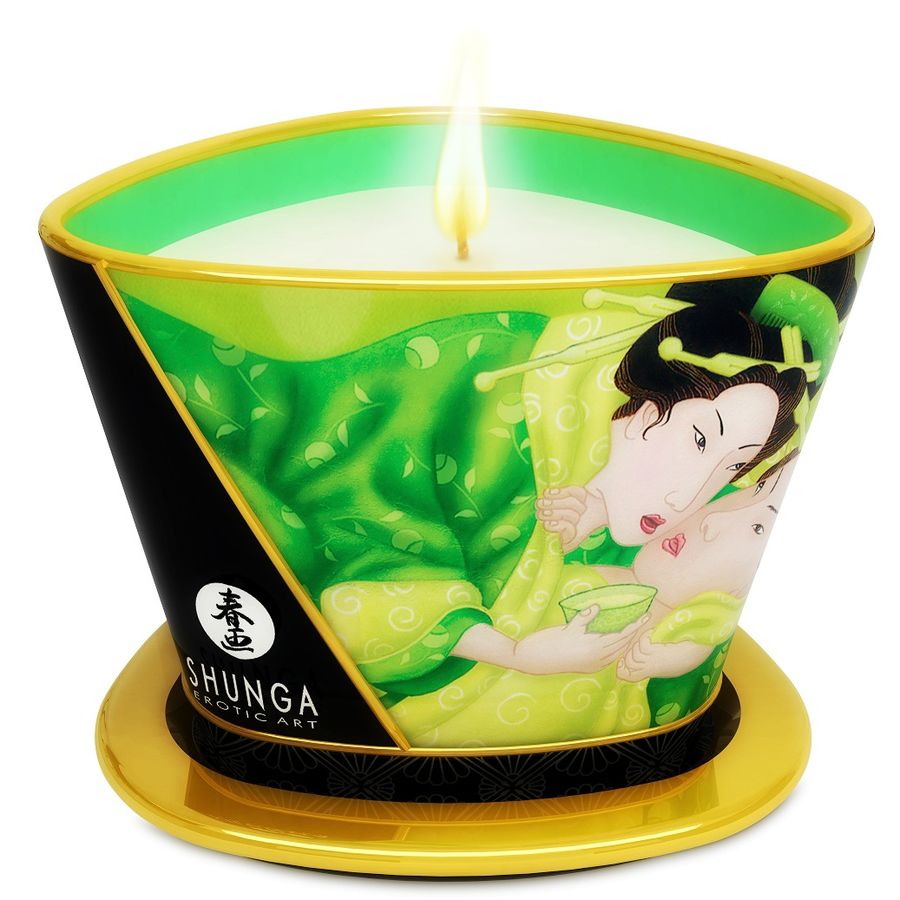 Shunga Mini Caress By Candelight Massage Vela T Verde 170 Ml