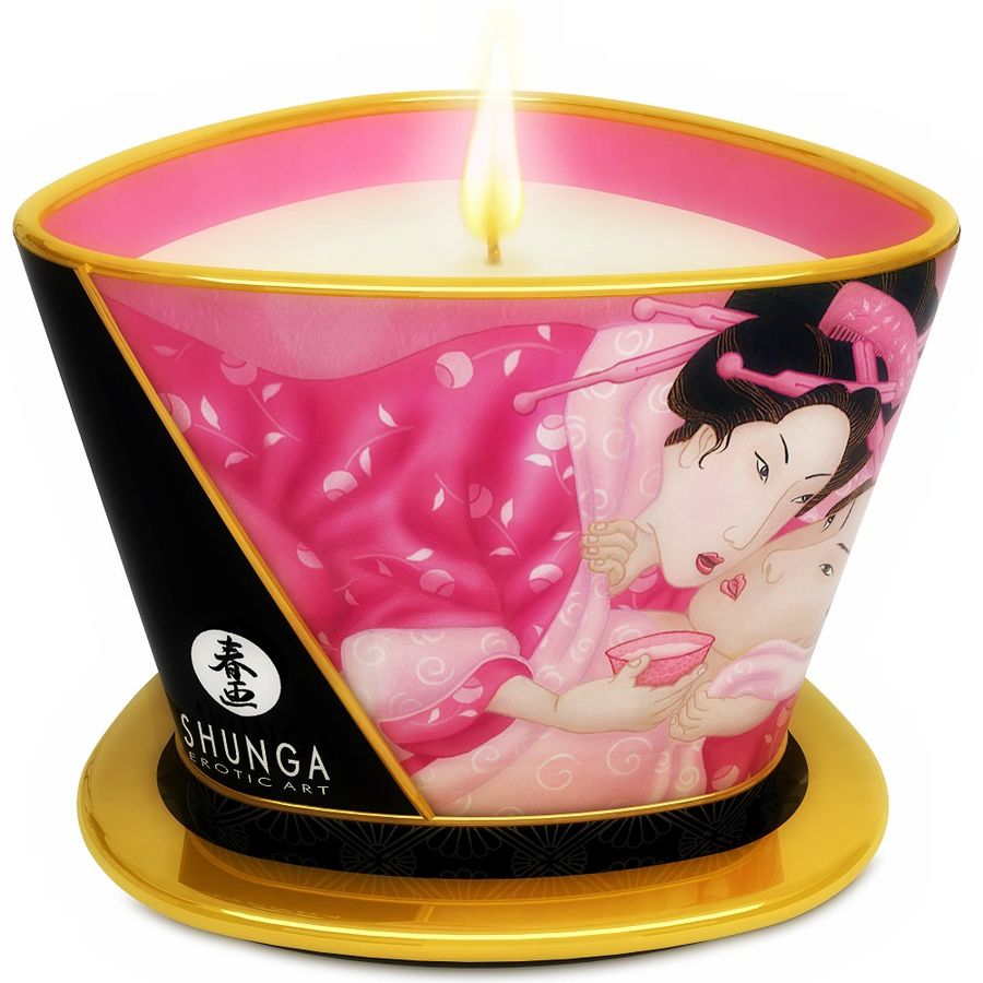 Shunga Mini Caress By Candelight Vela de Massagem Afrodisíaca Rosas 170 Ml