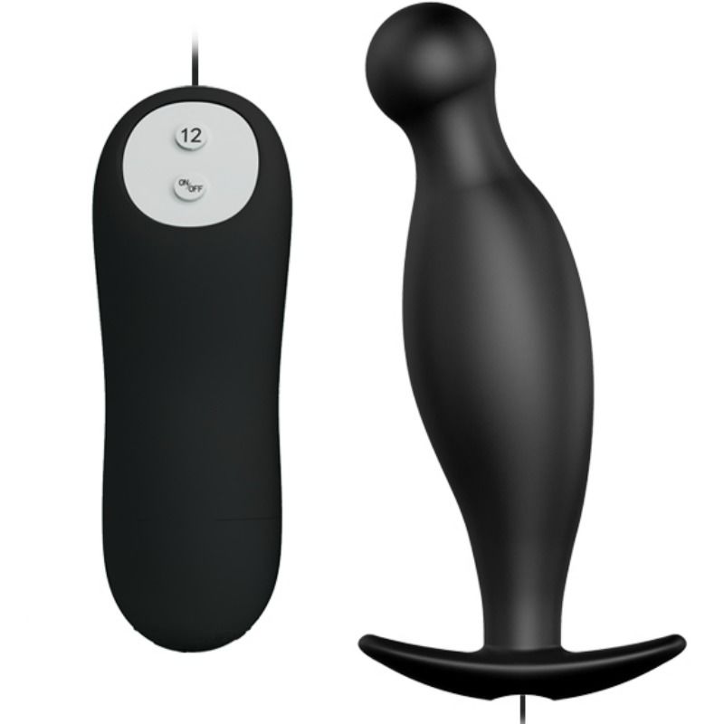 Pretty Love -Plug Anal de Silicone 12 Modos de Vibrao Preto