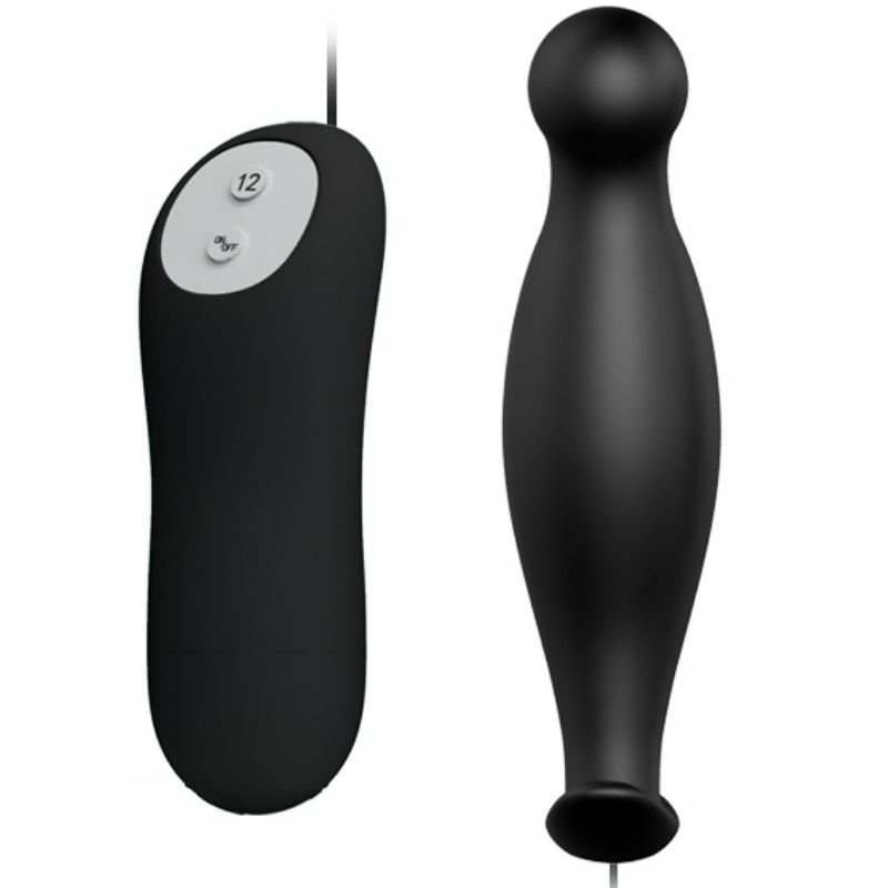 Pretty Love -Plug Anal de Silicone 12 Modos de Vibrao Preto