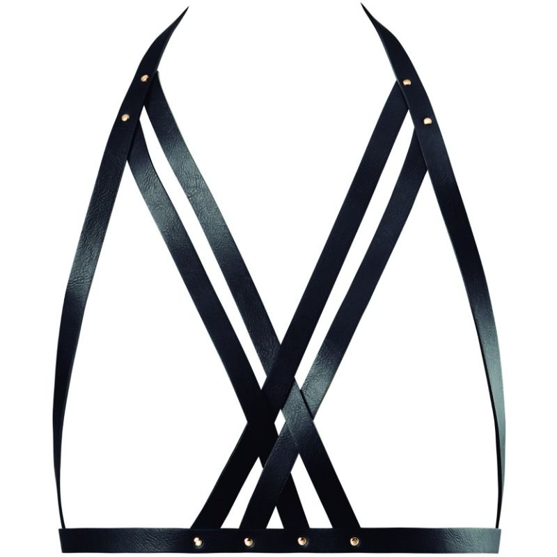 Bijoux Indiscrets Maze Halter Bra Harness Preto