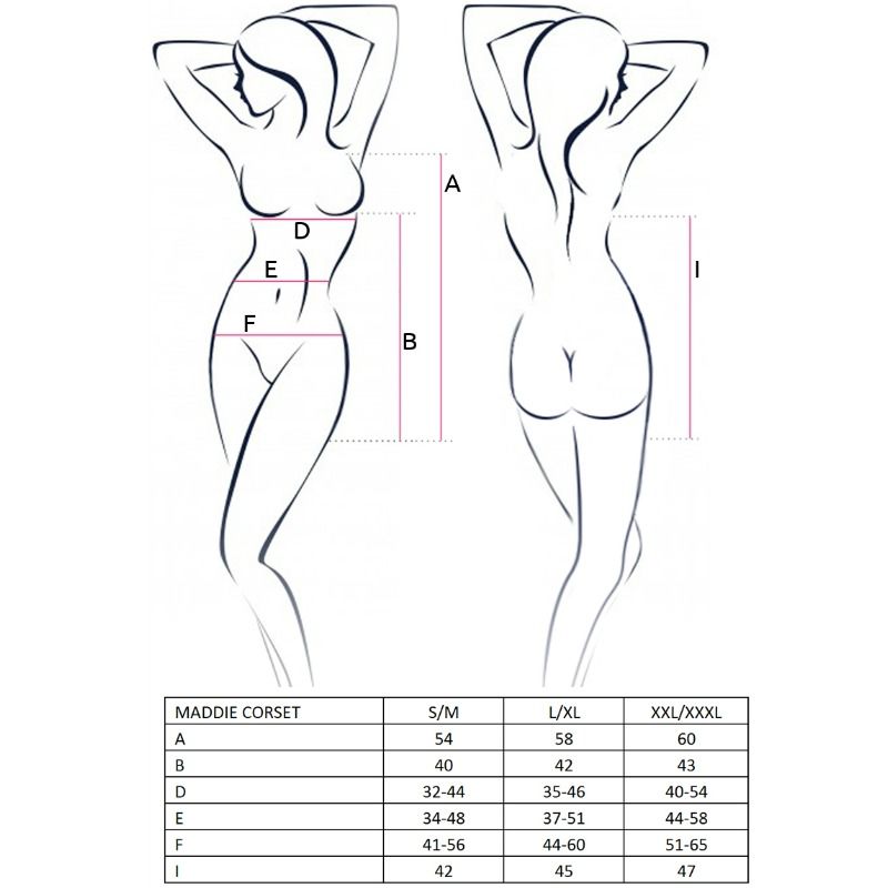 Passion Mulher Maddie Preto Corset Tamanho L/xl