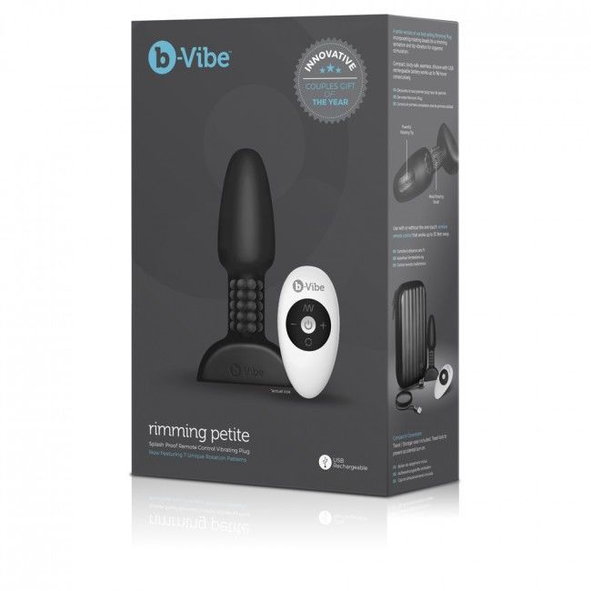 B-vibe Plug Anal de Controle Remoto Rimming Petite Preto