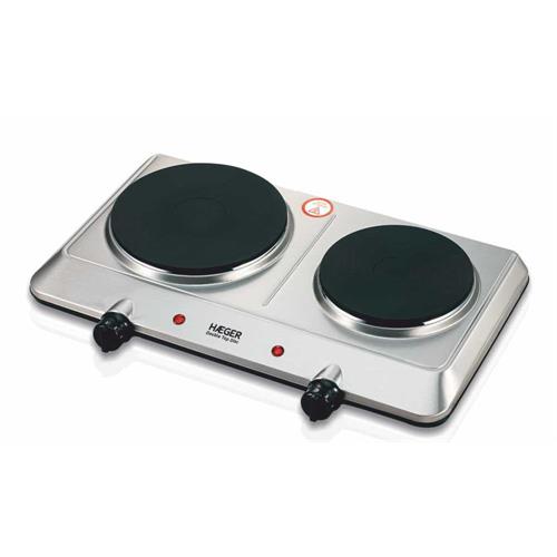 Haeger Placa Elétrica Portátil 2 Discos 2250W - Inox