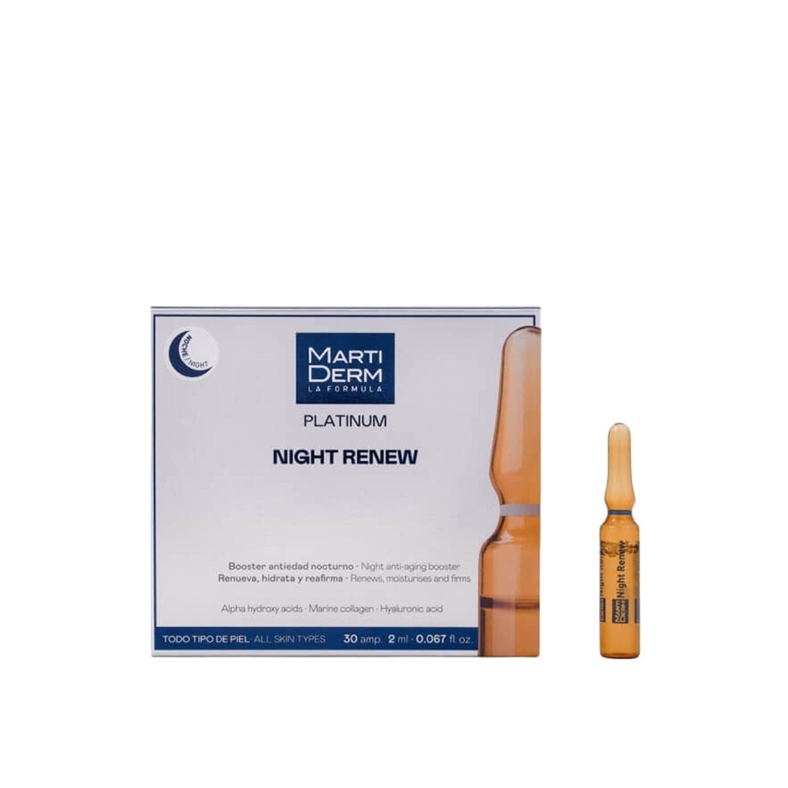 Martiderm Night Renew Platinum Ampolas Soft Peeling 30x2ml