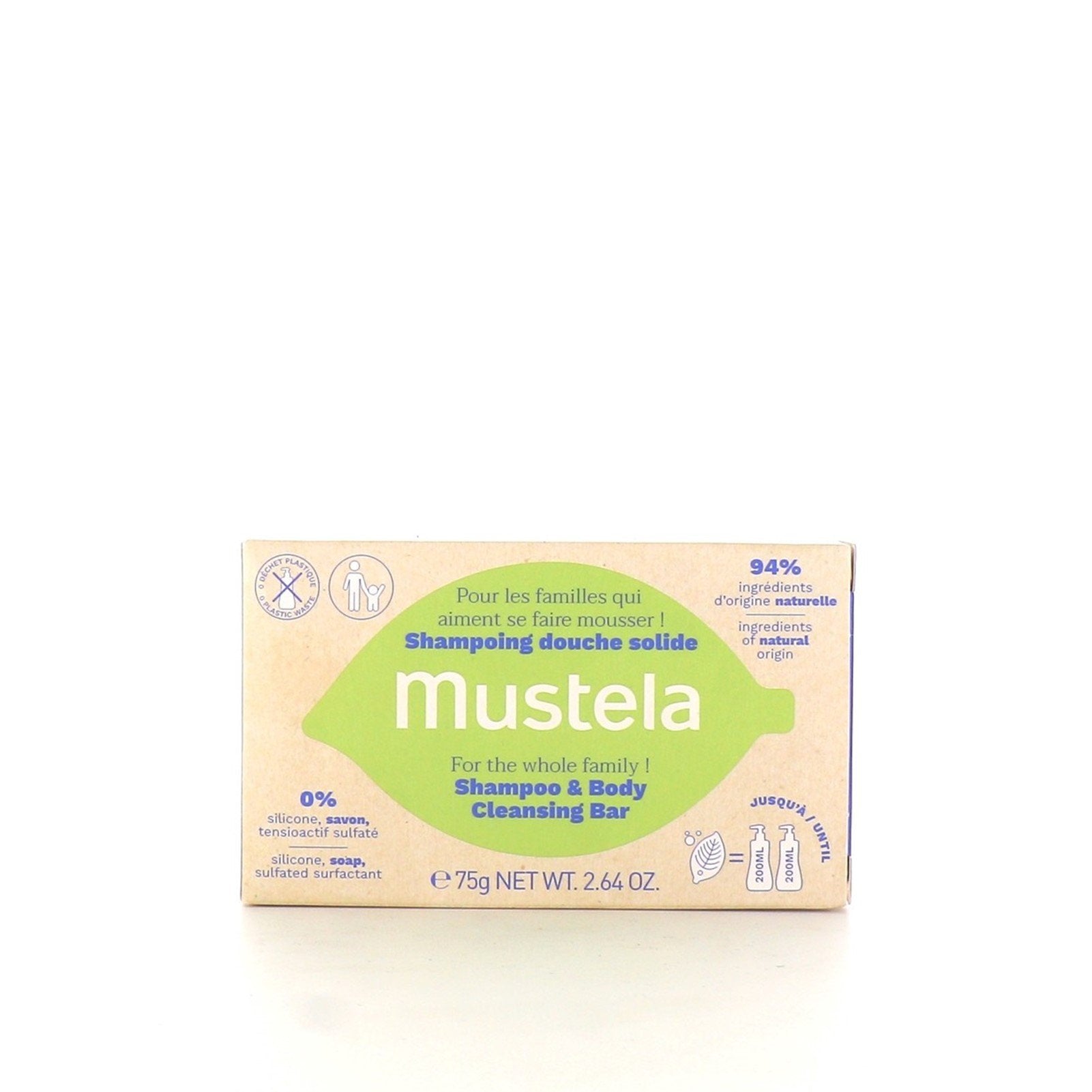 Mustela BIO Organic Champô & Body Cleansing Bar 75g