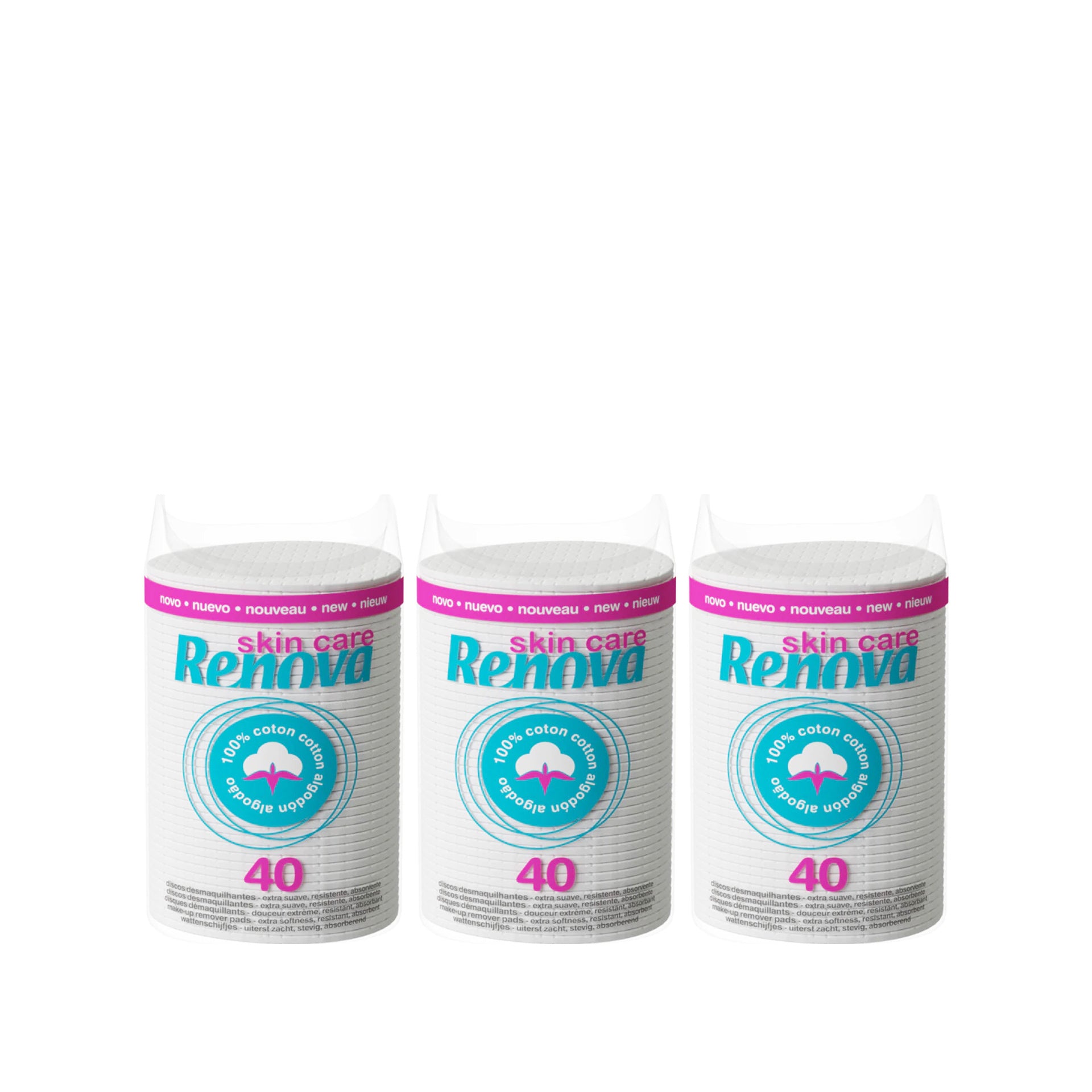 Renova Skin Care Discos Desmaquilhantes Maxi 40 un - Pack 3 x 40 un
