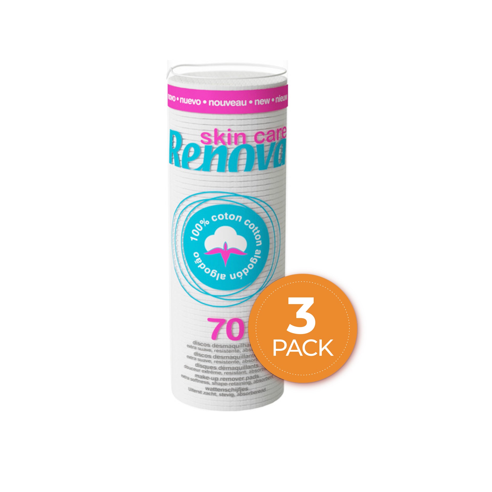 Renova Skin Care Discos Desmaquilhantes Mini 70 un - Pack 3 x 70 un