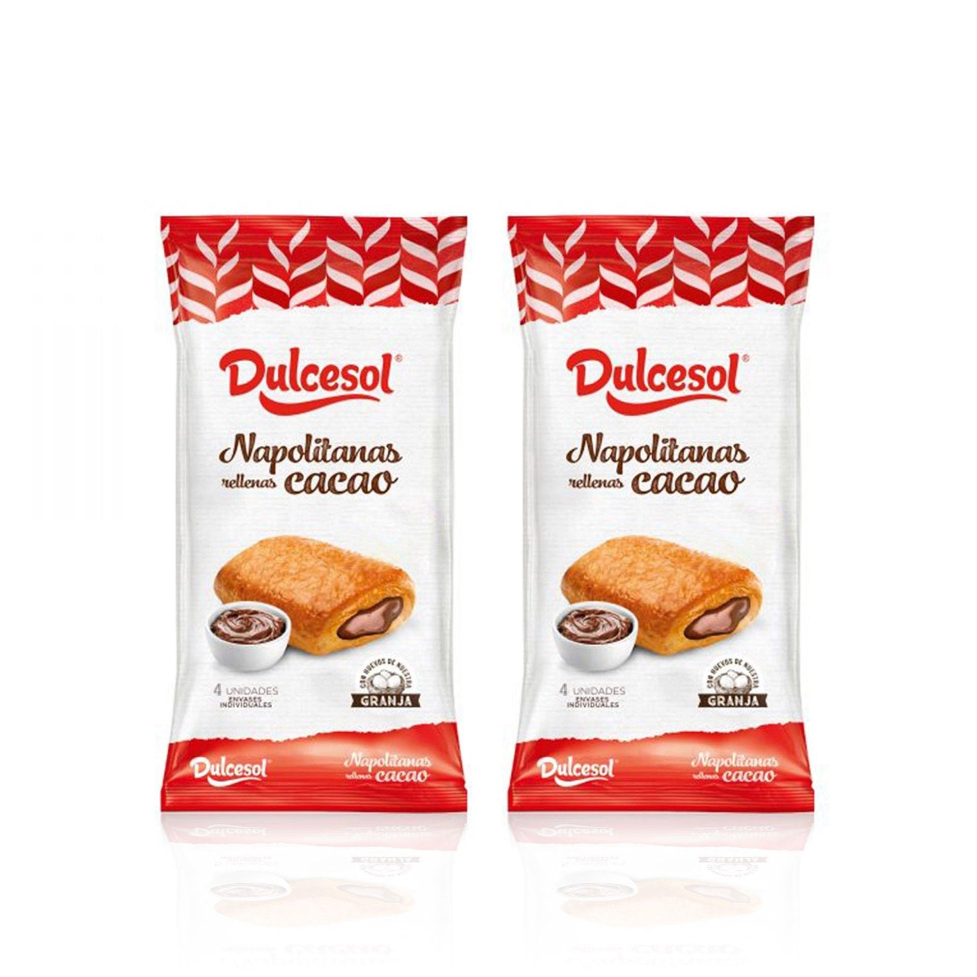 Dulcesol Napolitanas Chocolates 4 un 160 gr - Pack 2 x 160 gr