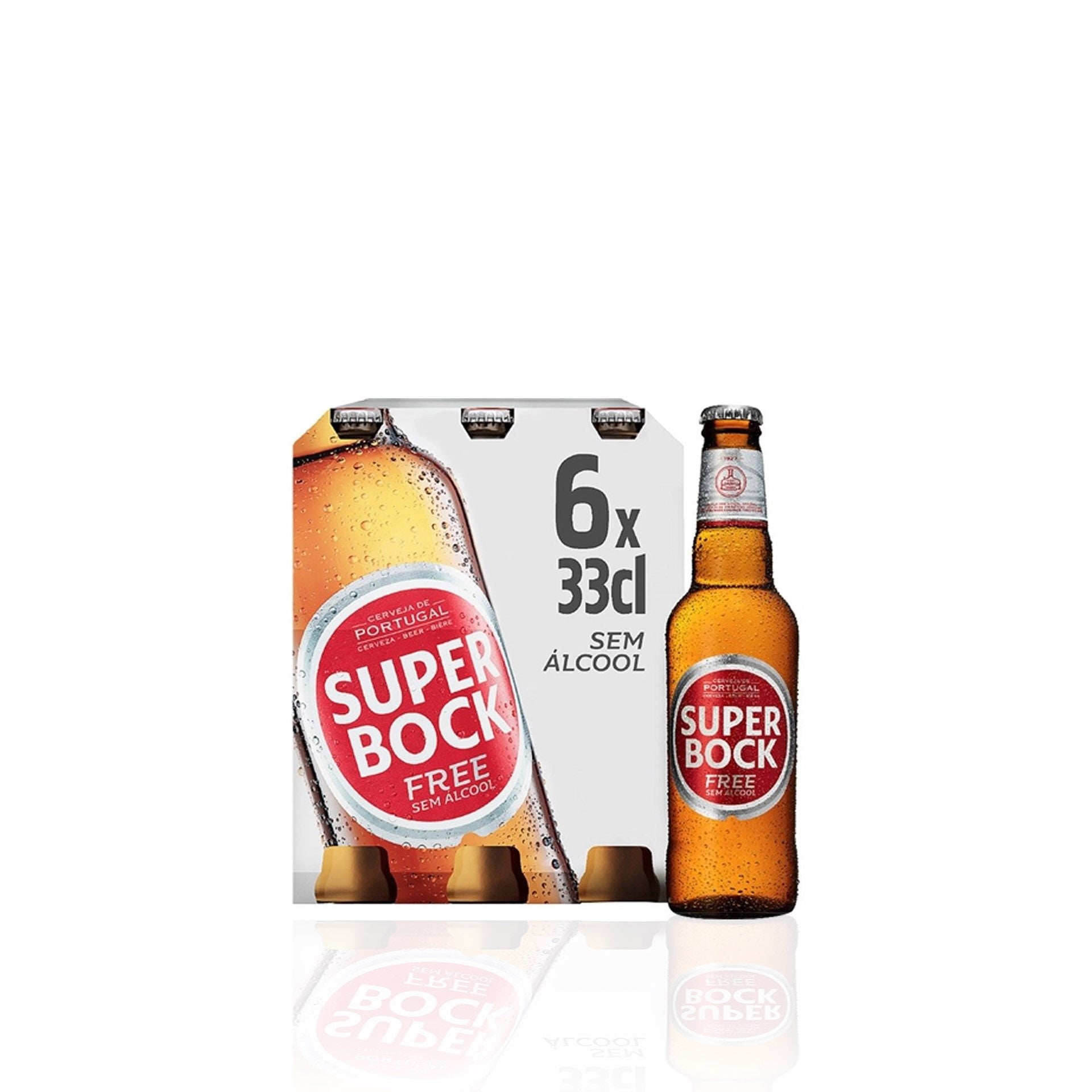 Super Bock Cerveja sem Álcool Garrafa TP 0,33 L - Pack 6 x 0,33 L