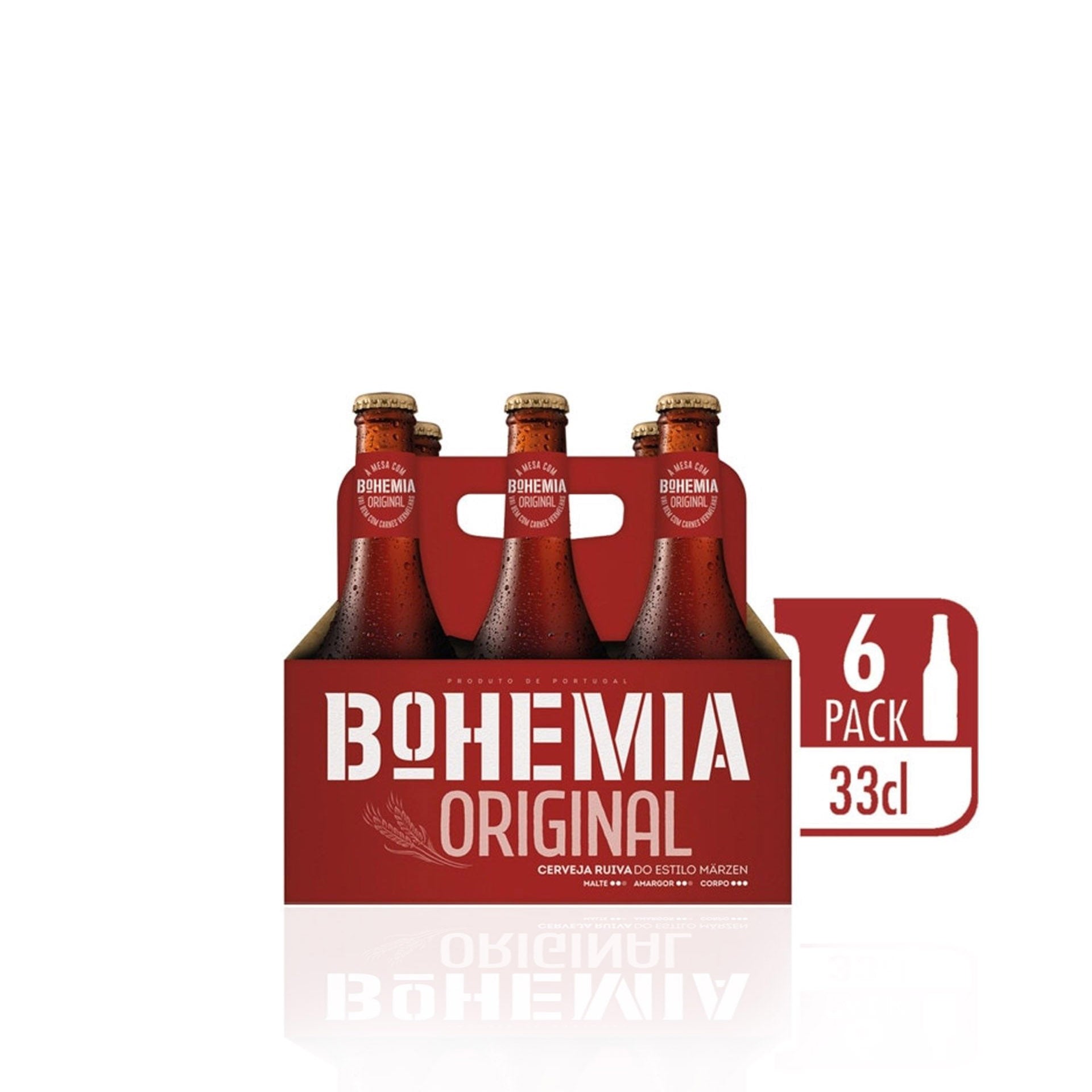 Sagres Cerveja Bohemia Original Garrafa TP 0,33 L - Pack 6 x 0,33 L