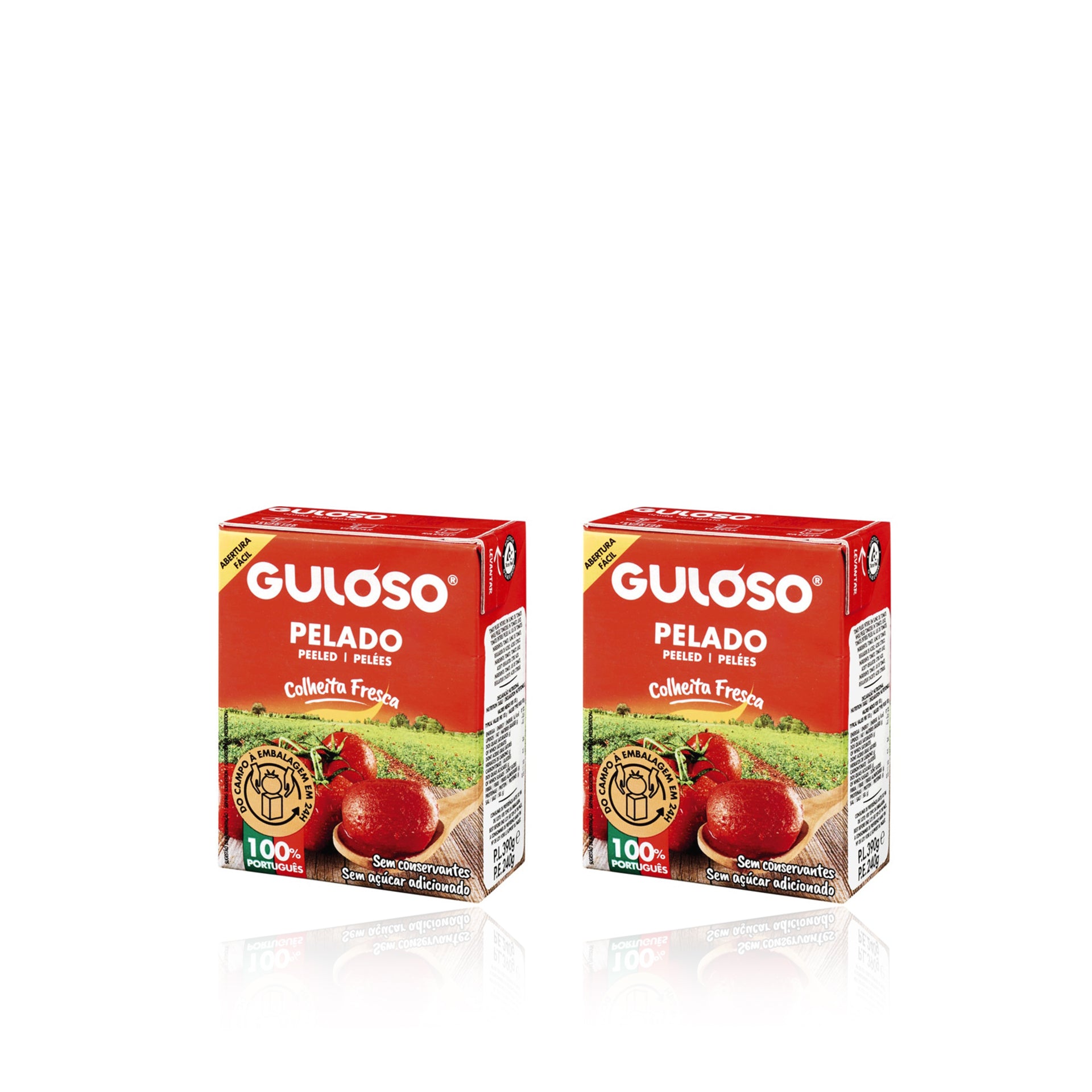 Guloso Tomate Pelado Tetra 390 gr - Pack 2 x 390 gr