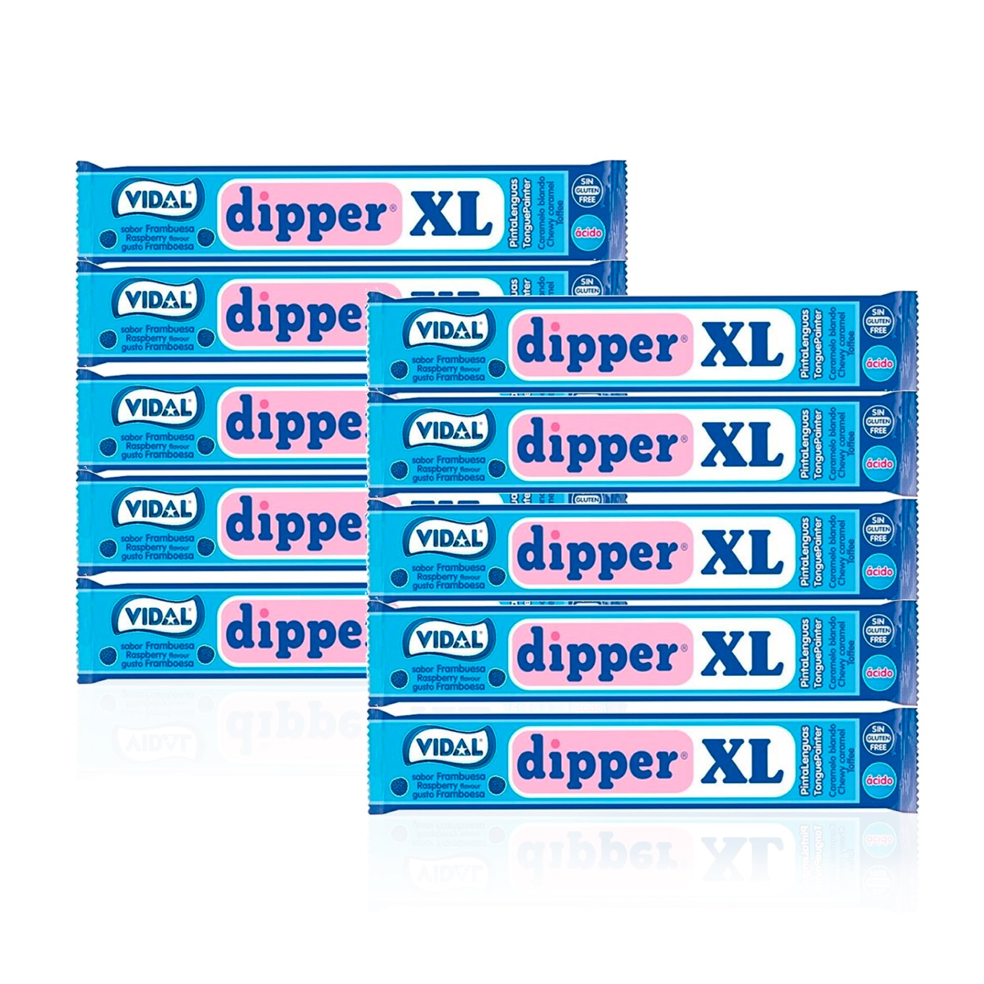 Vidal Dipper XL Framboesa 10 gr - Pack 10 x 10 gr
