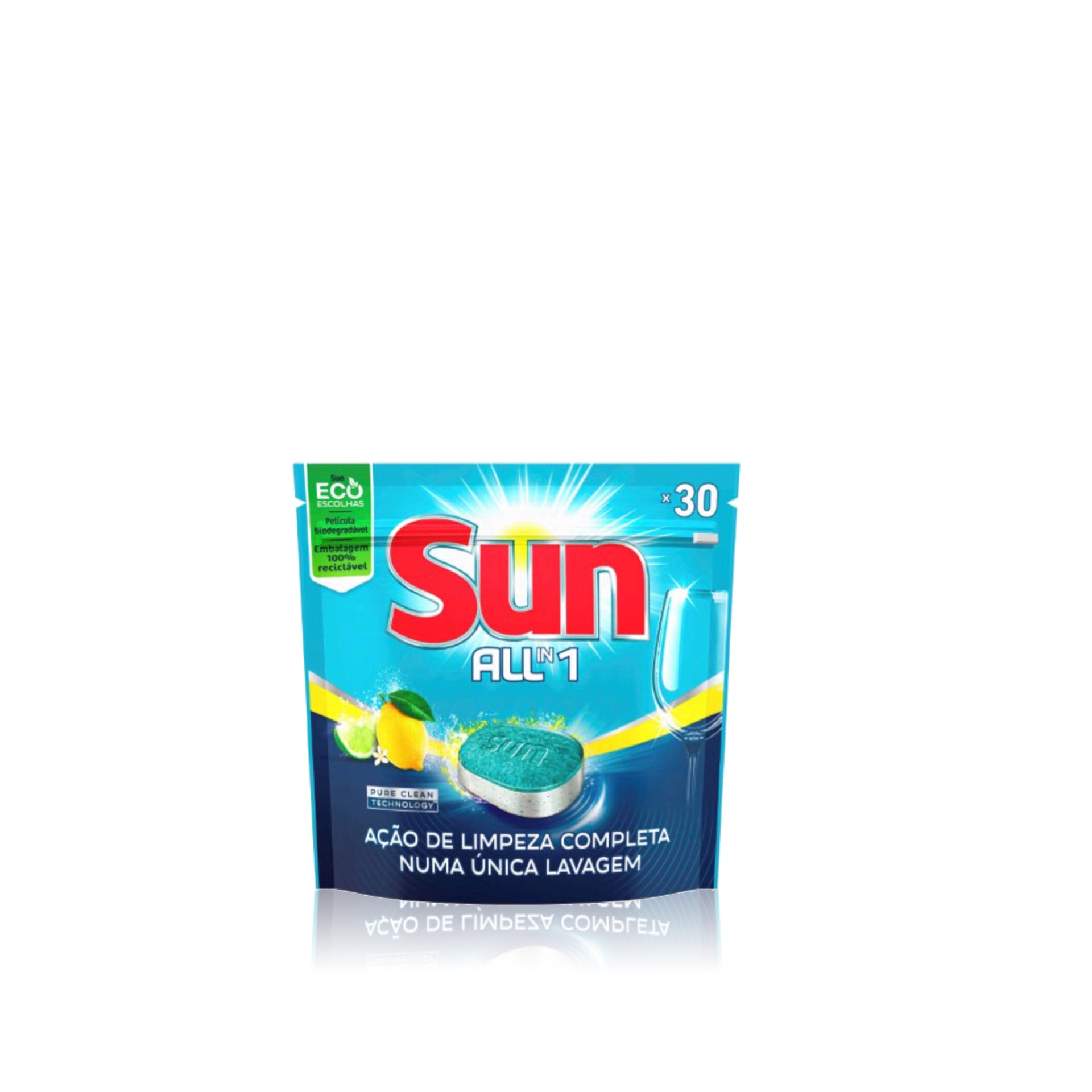 Sun Detergente Máquina Loiça Pastilhas All-In-One Limão 30 Doses