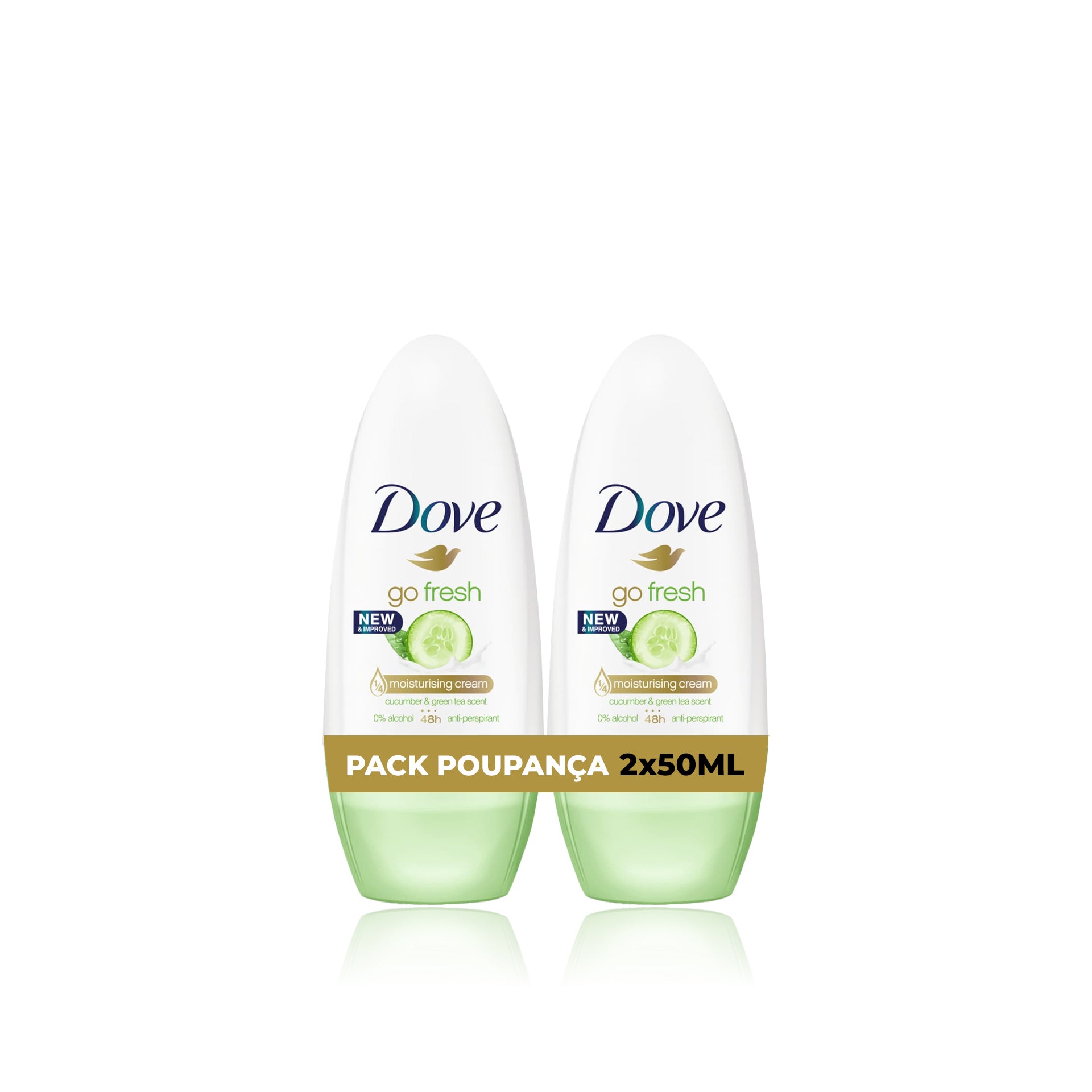 Dove Roll-On Pepino & Chá Verde 50 ml - Pack 2 x 50 ml