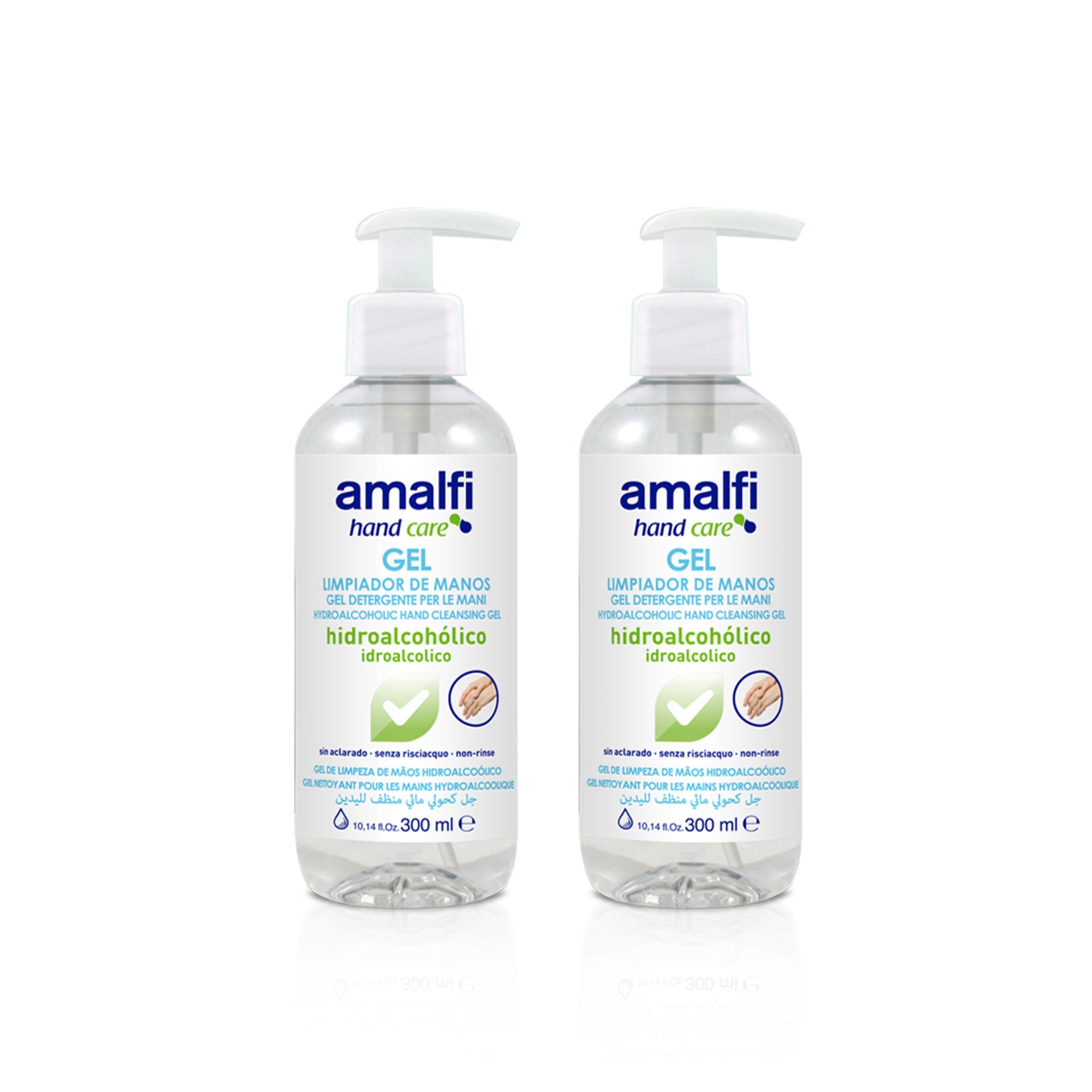 Amalfi Gel de Limpeza de Mãos Hidroalcoólico 300 ml - Pack 2 x 300 ml