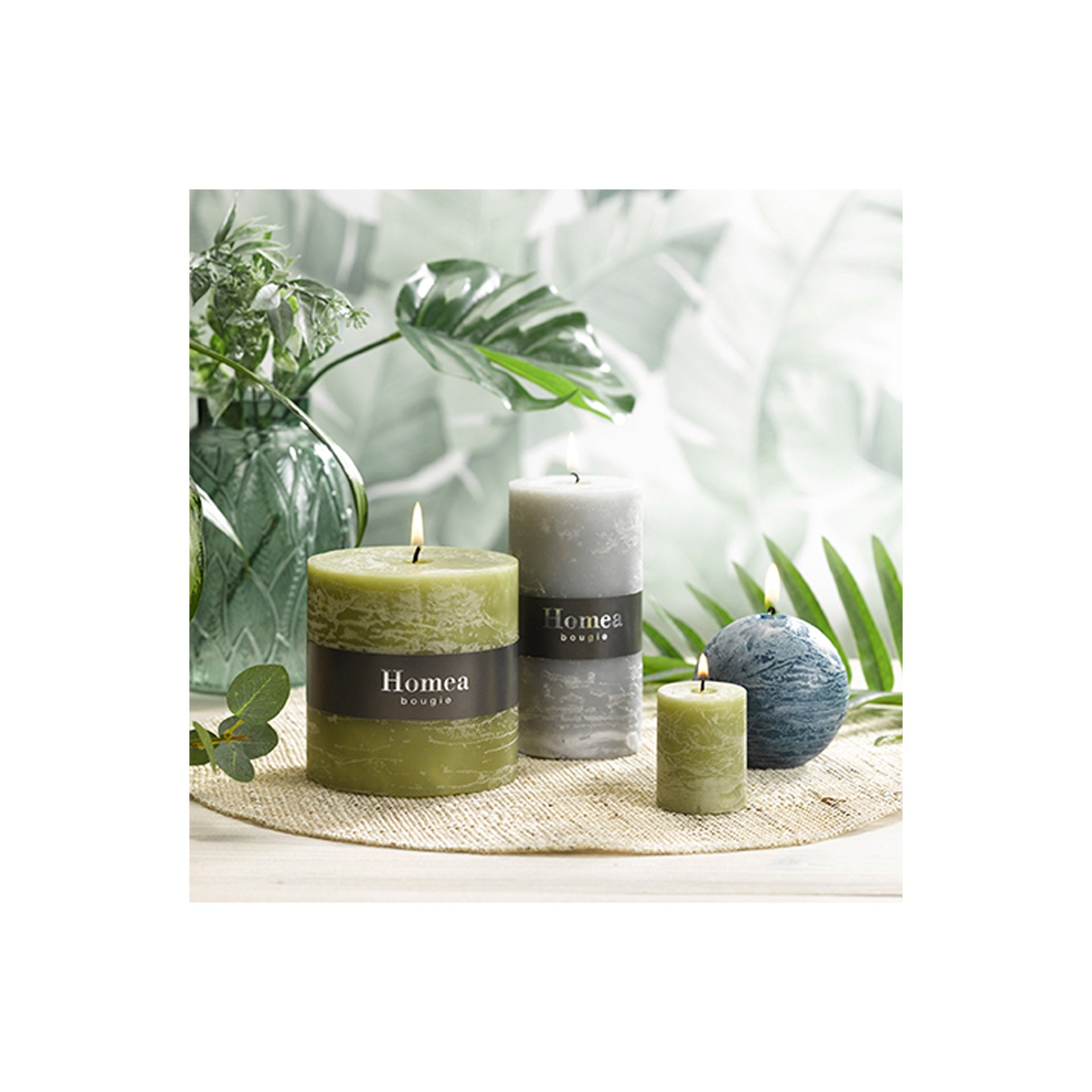 Basic Kool Set de 5 Velas Candelabro Rústico Lima 20 cm