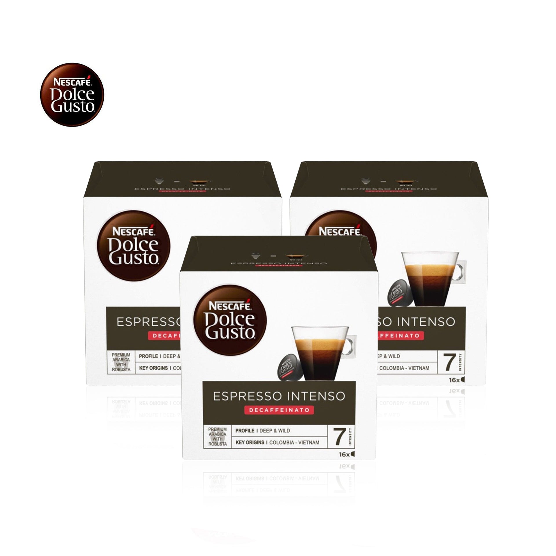 Nescafé Dolce Gusto Espresso Descafeinado Intenso (Int.7) 16 cáp. - Pack 3 x 16 cáp.