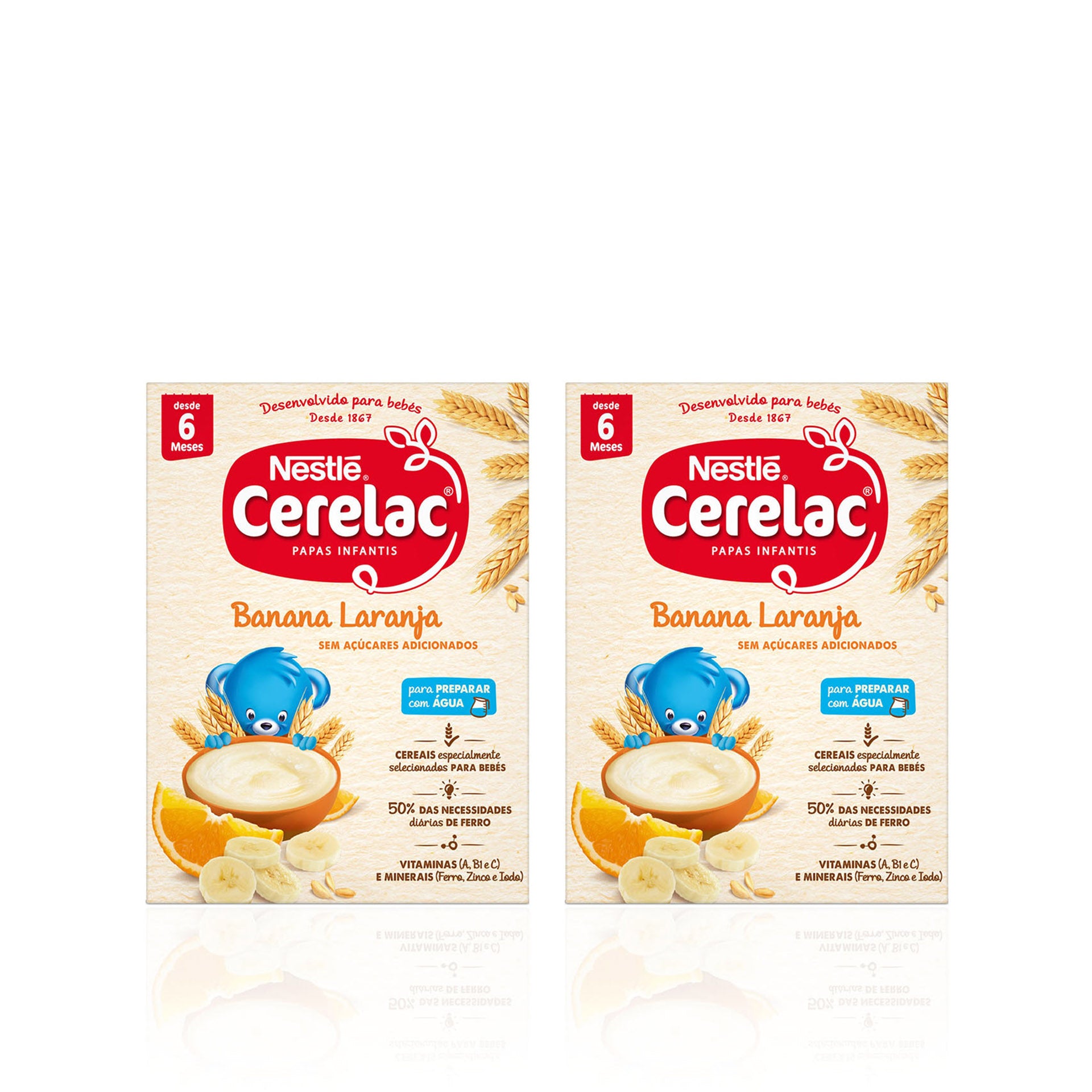 Nestlé Cerelac Farinha Láctea Banana Laranja (+6 meses) 250 gr - Pack 2 x 250 gr