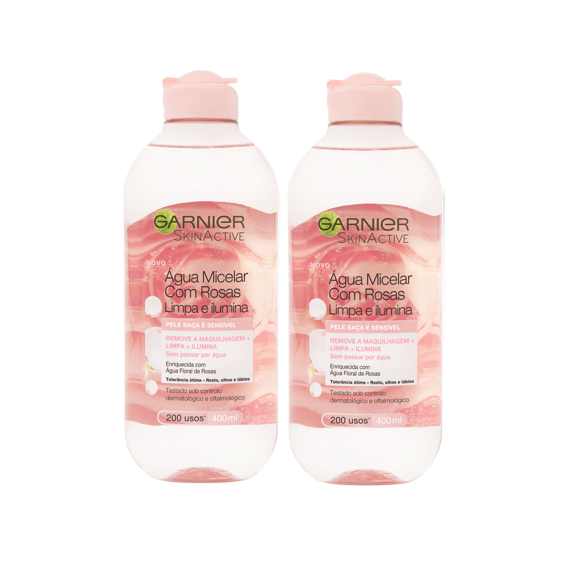 Garnier Skin Active Água Micelar Com Rosas Para Pele Baça E Sensível 400 ml - Pack 2 x 400 ml