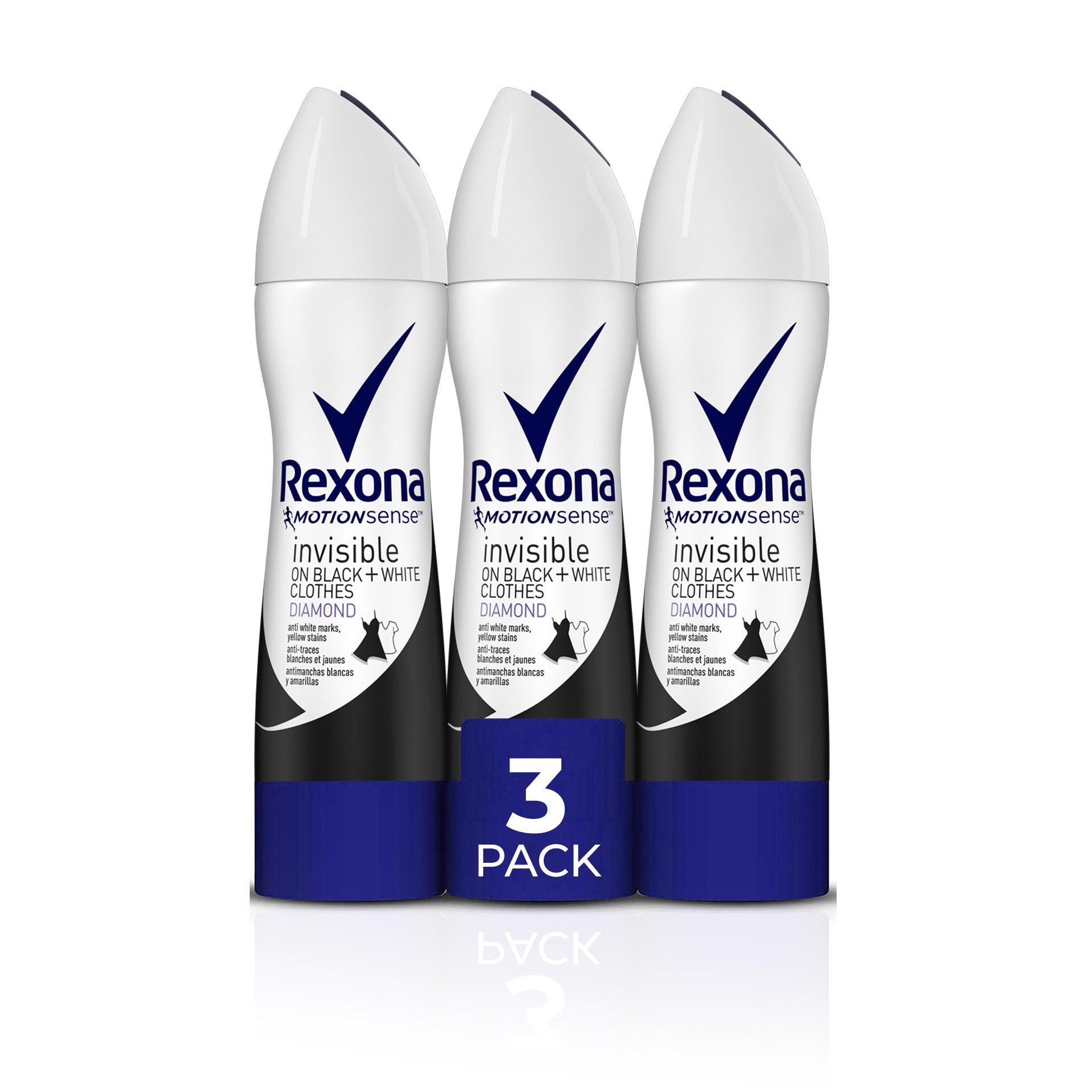 Rexona Women Aero Invisible Black + White Clothes 200 ml - Pack 3 x 200 ml