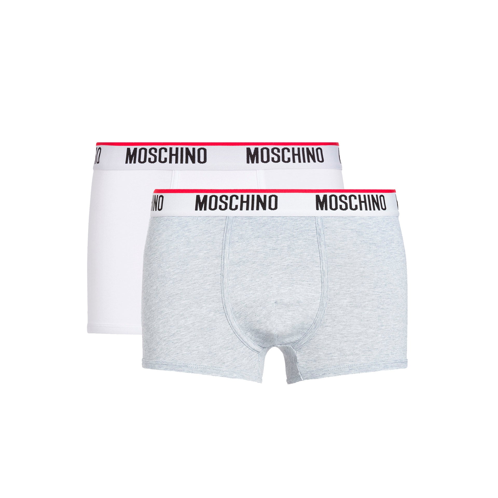 Moschino Boxer Algodão Branco/Cinza - Pack 2