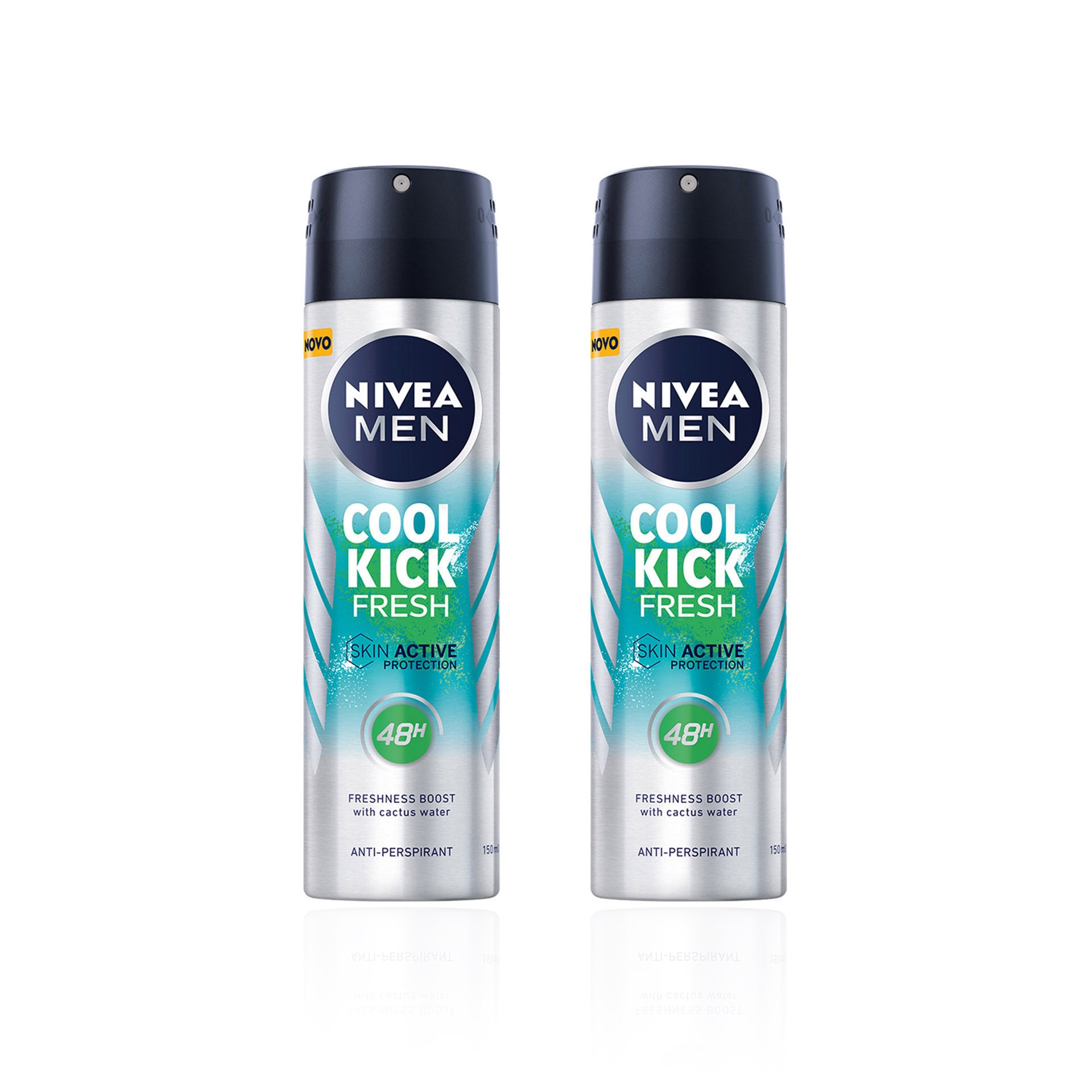 Nivea Men Cool Kick Fresh Spray 150 ml - Pack 2 x 150 ml