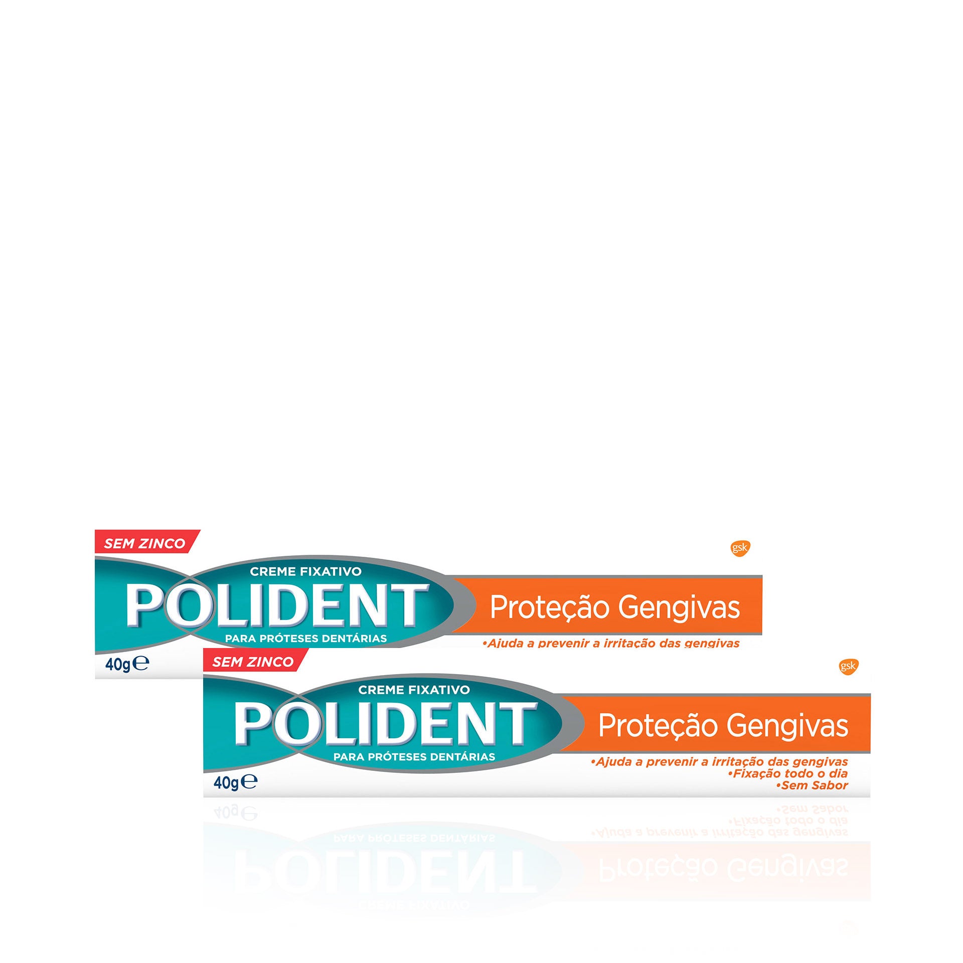Polident Creme Fixativo para Próteses Dentárias Proteção Gengivas 40 gr - Pack 2 x 40 gr