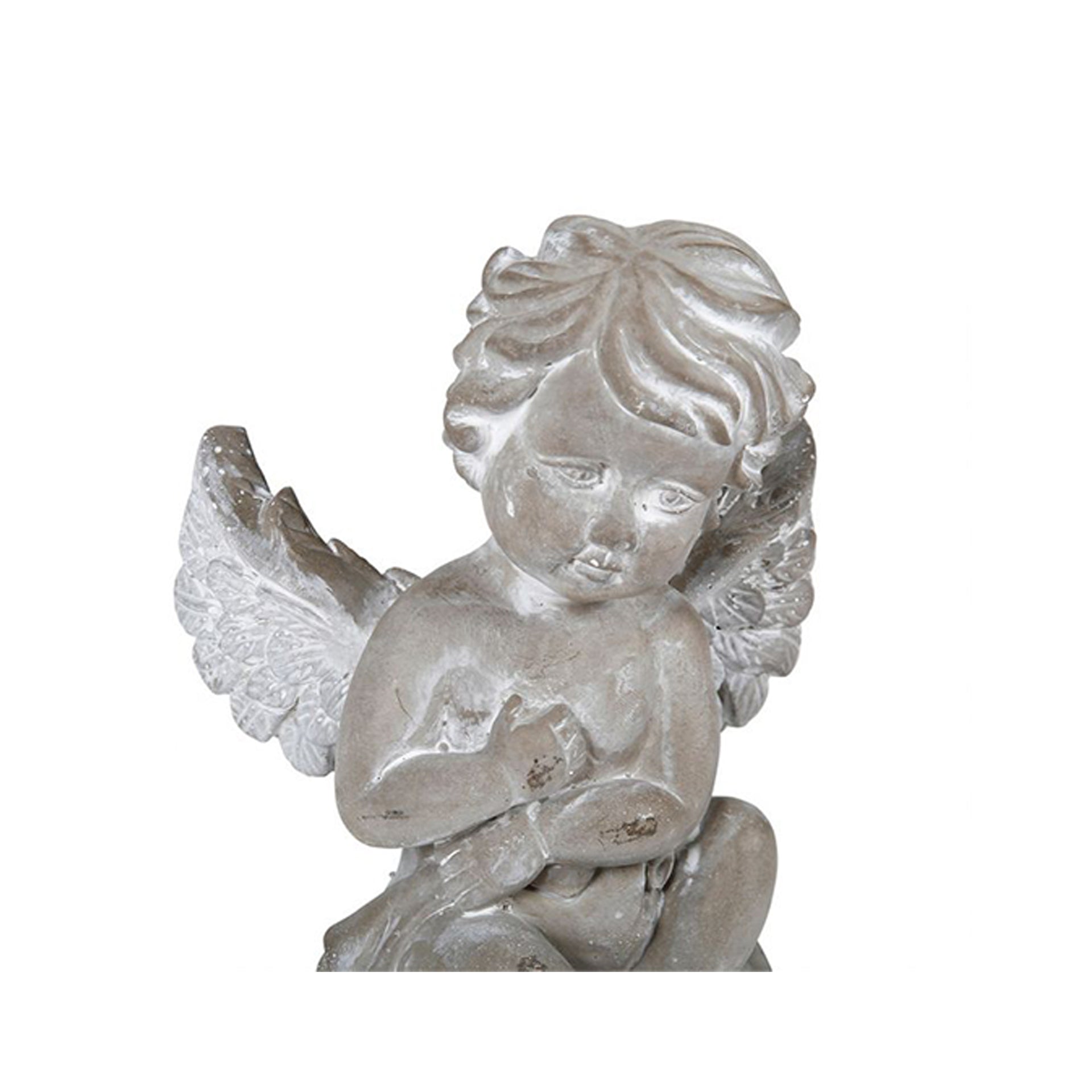 HKH Estatueta Decorativa Anjo Querubim Cinza