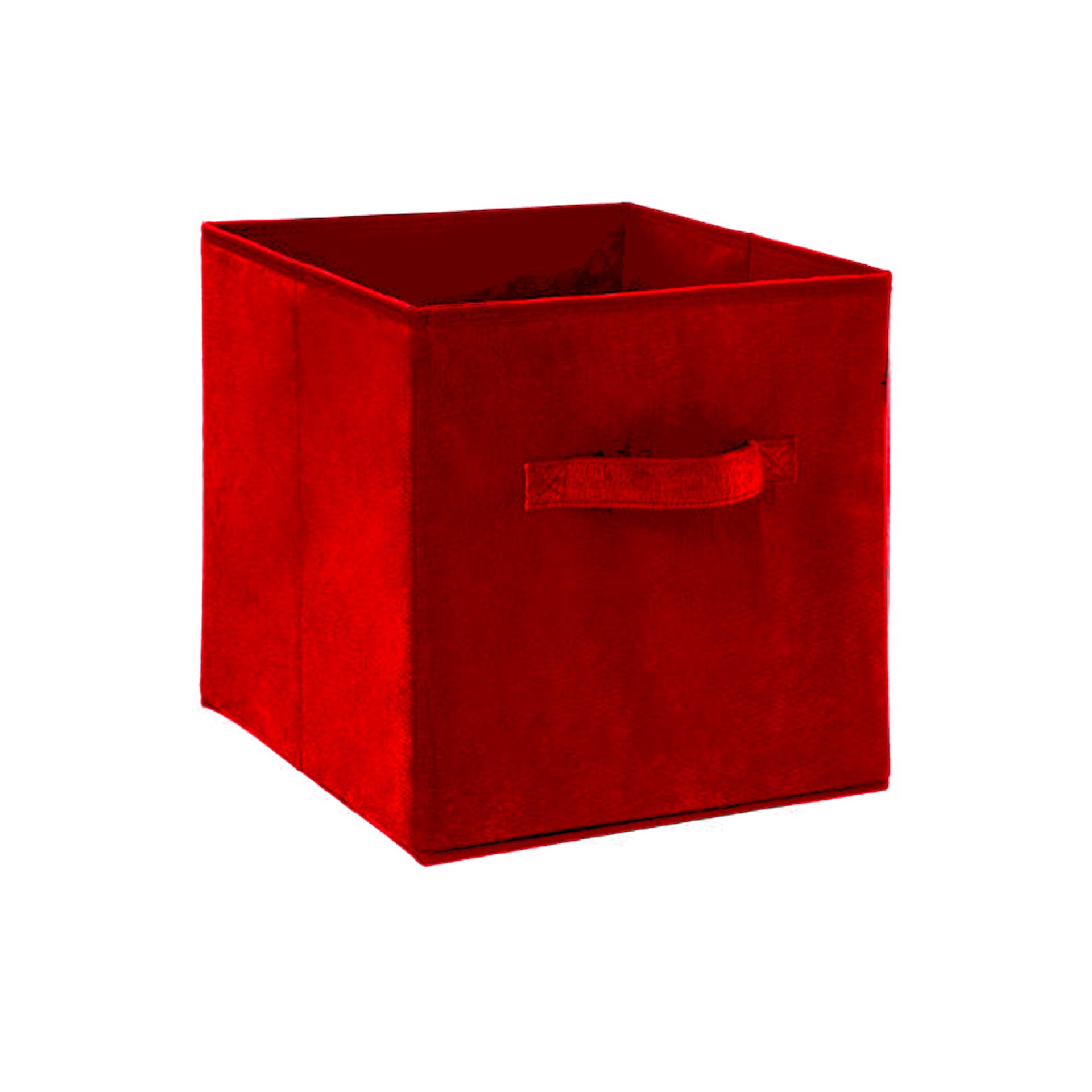 Cubo de Arrumação Efeito Veludo Vermelho 31 x 31 x 31 cm