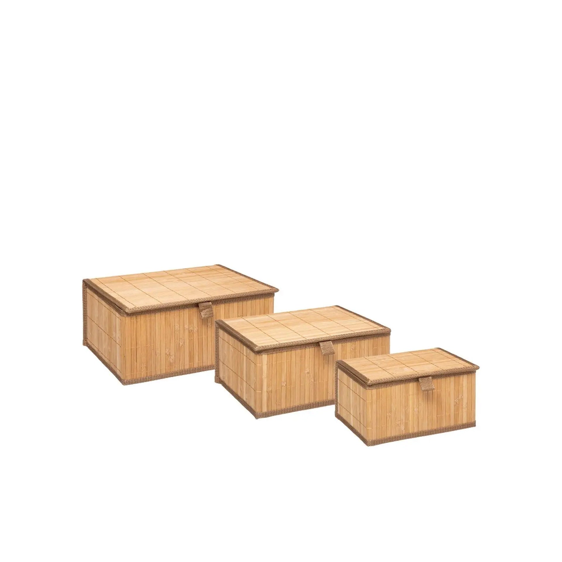 Conjunto 3 Caixas Arrumação Bambu