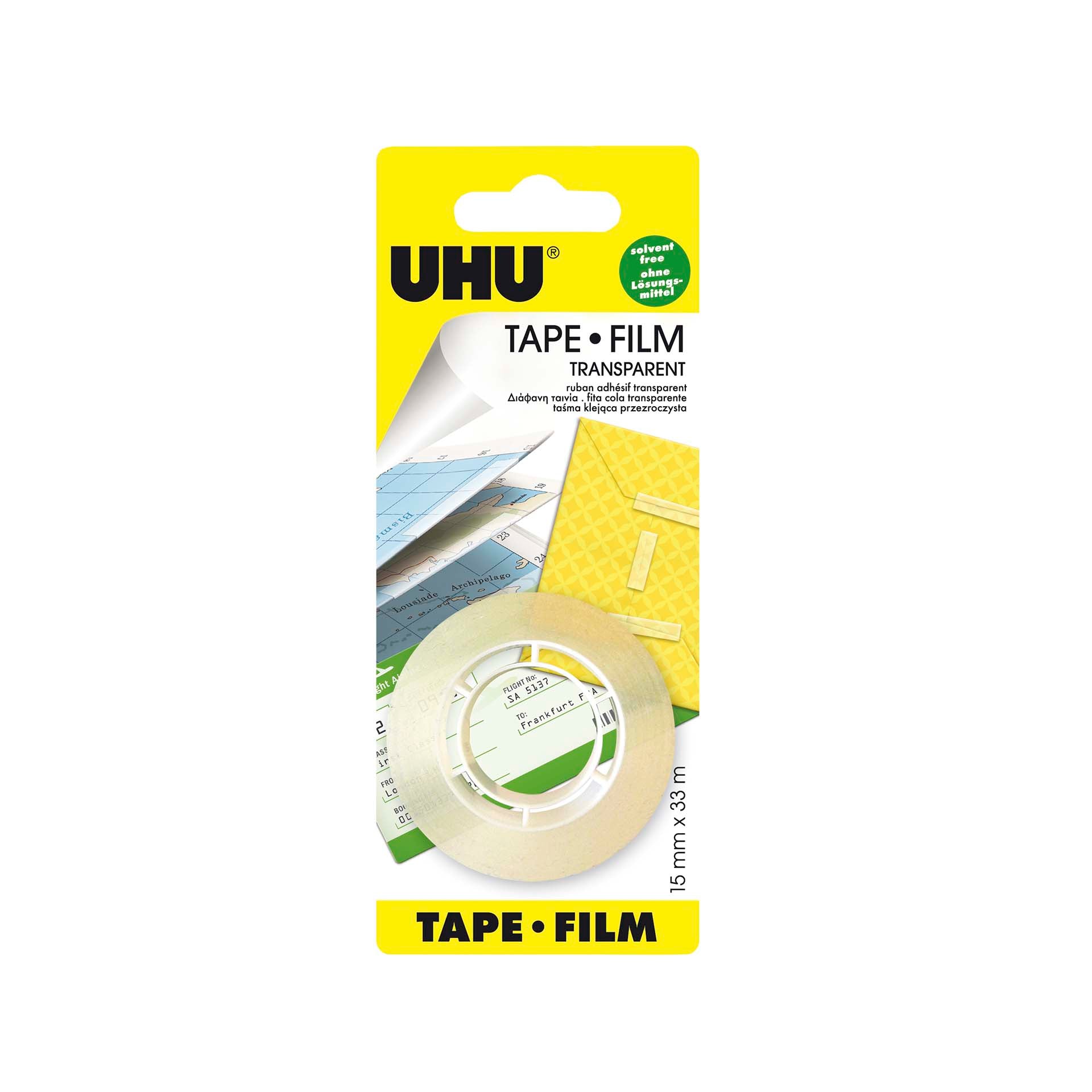 UHU Tape Film Transparente Recarga 15mm x 33m