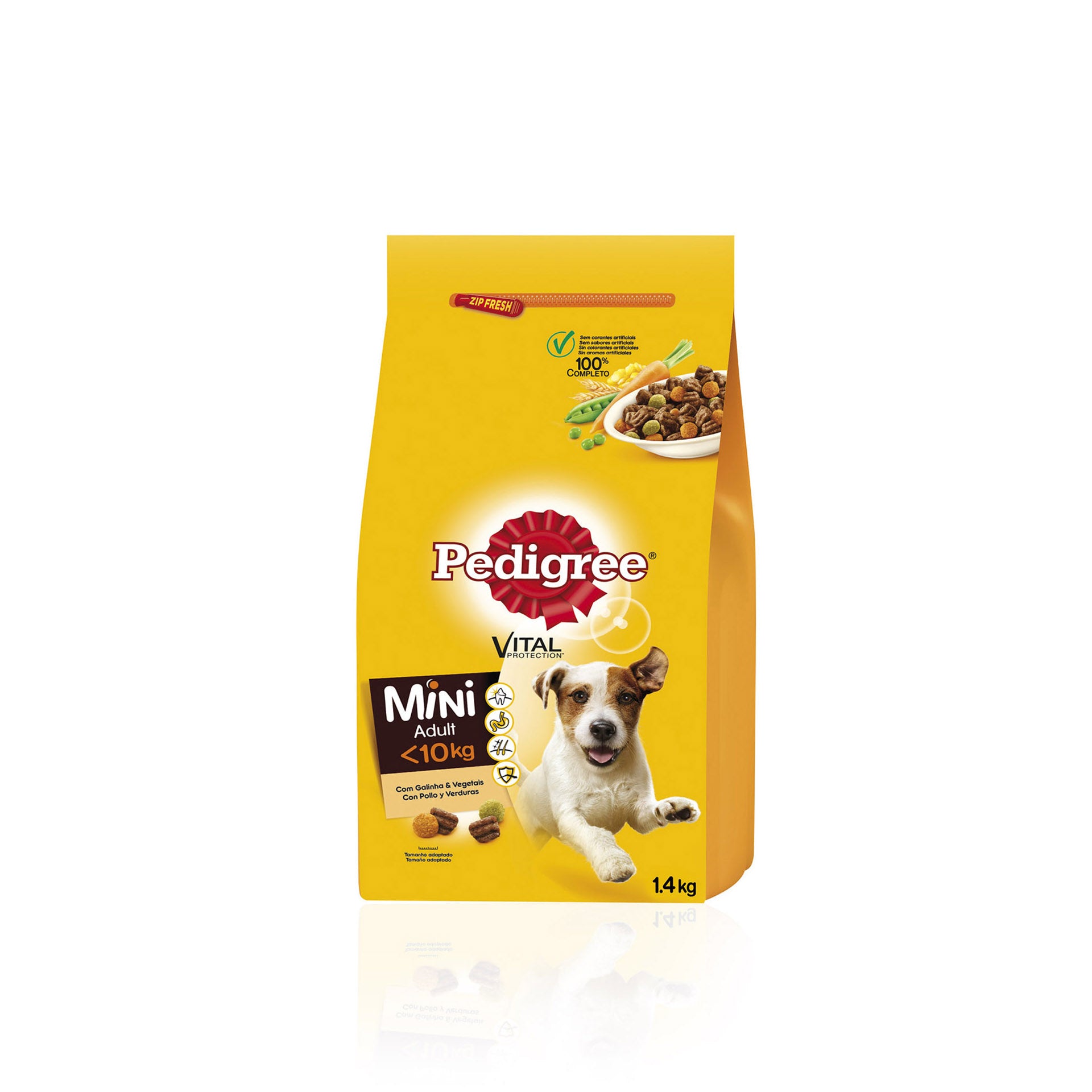 Pedigree Ração Seca para Cão Vital Protection Mini Adulto Galinha & Vegetais 1,4 kg