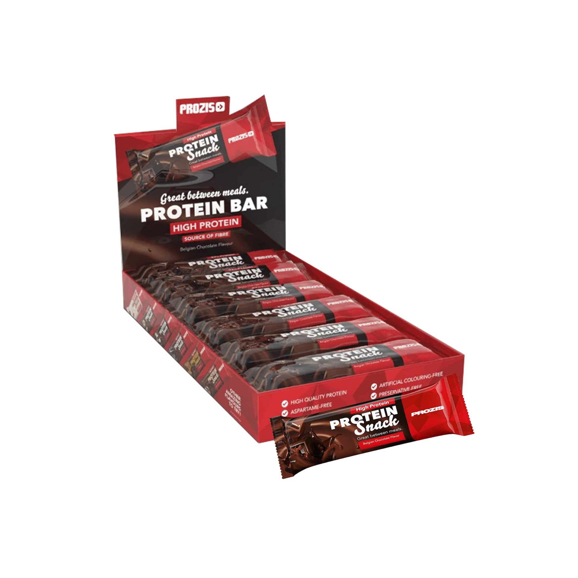 Prozis Barra Proteica Chocolate Belga - 30 gr - Pack 12 x 30 gr