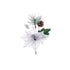 HKH Flor Artificial Poinsetia Branca/Prateada 24 cm