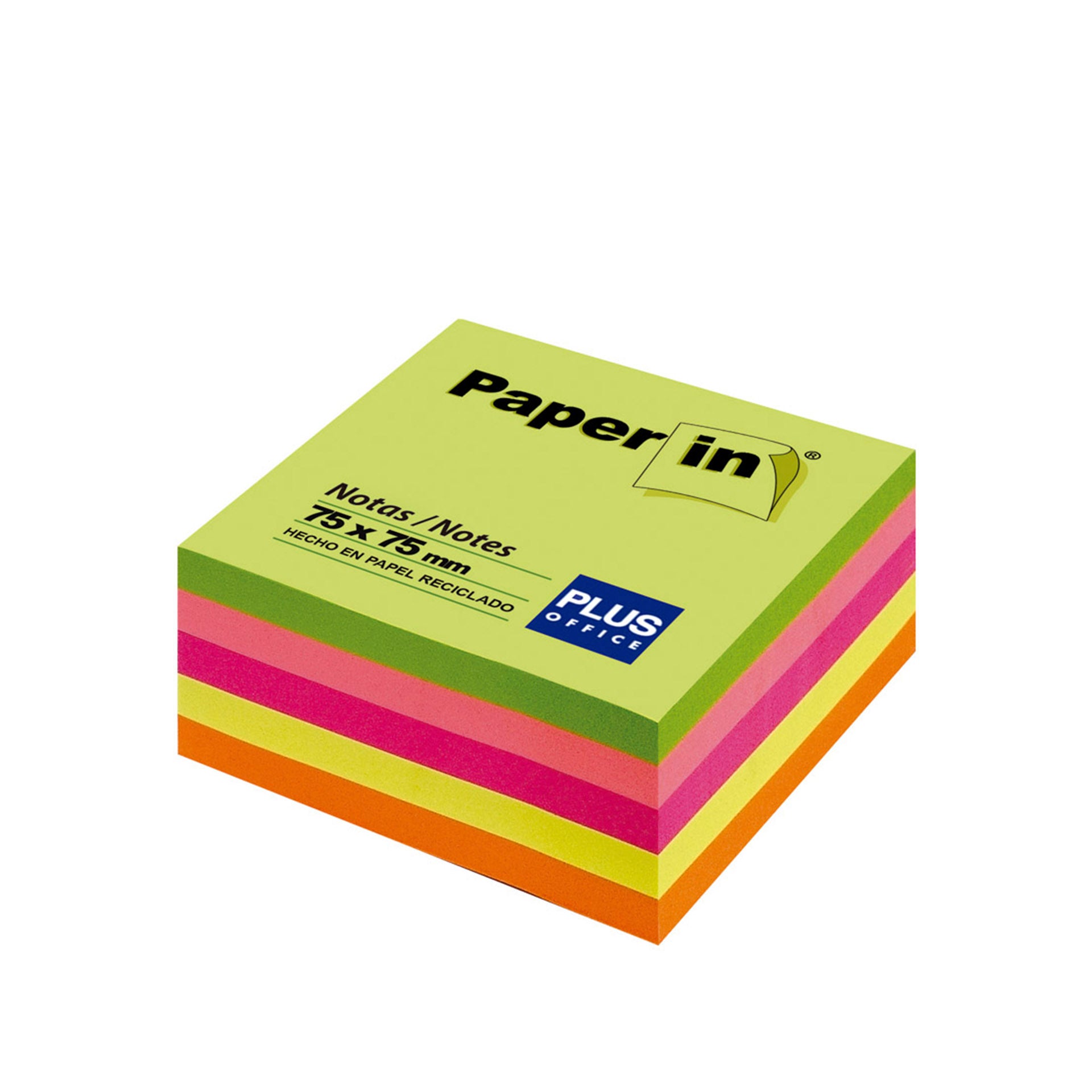 Paper-In Bloco Notas 75 x 75 Neon 300 Folhas