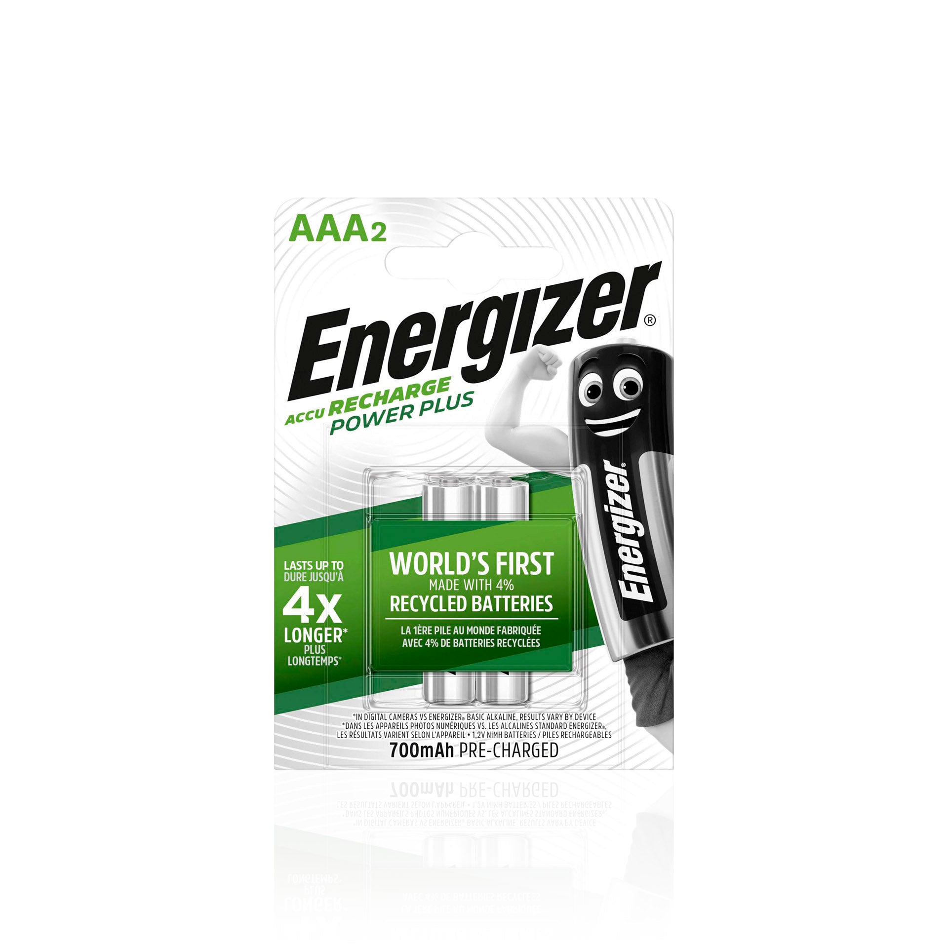 Energizer Power Plus Pack Pilhas Recarregáveis AAA 700 mAh HR03 2 un