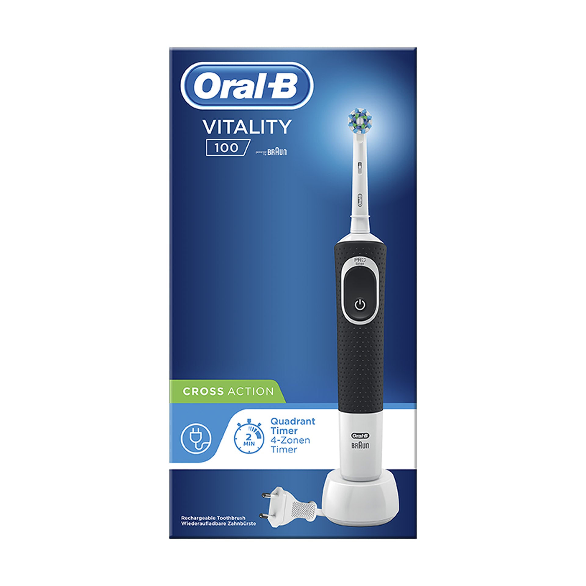 Oral-B Escova de Dentes Elétrica Preta Vitality 100