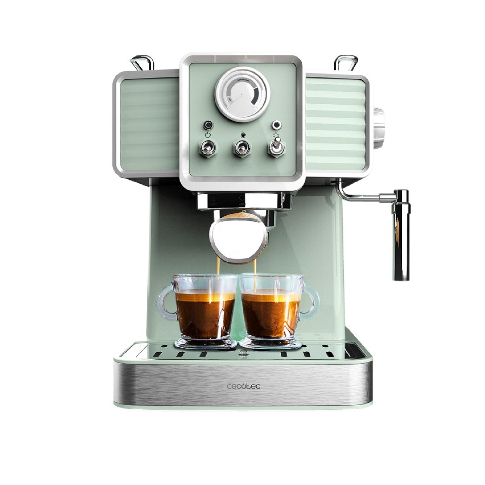 Cecotec Máquina de Café Express Power Espresso 20 Tradizionale Light Green