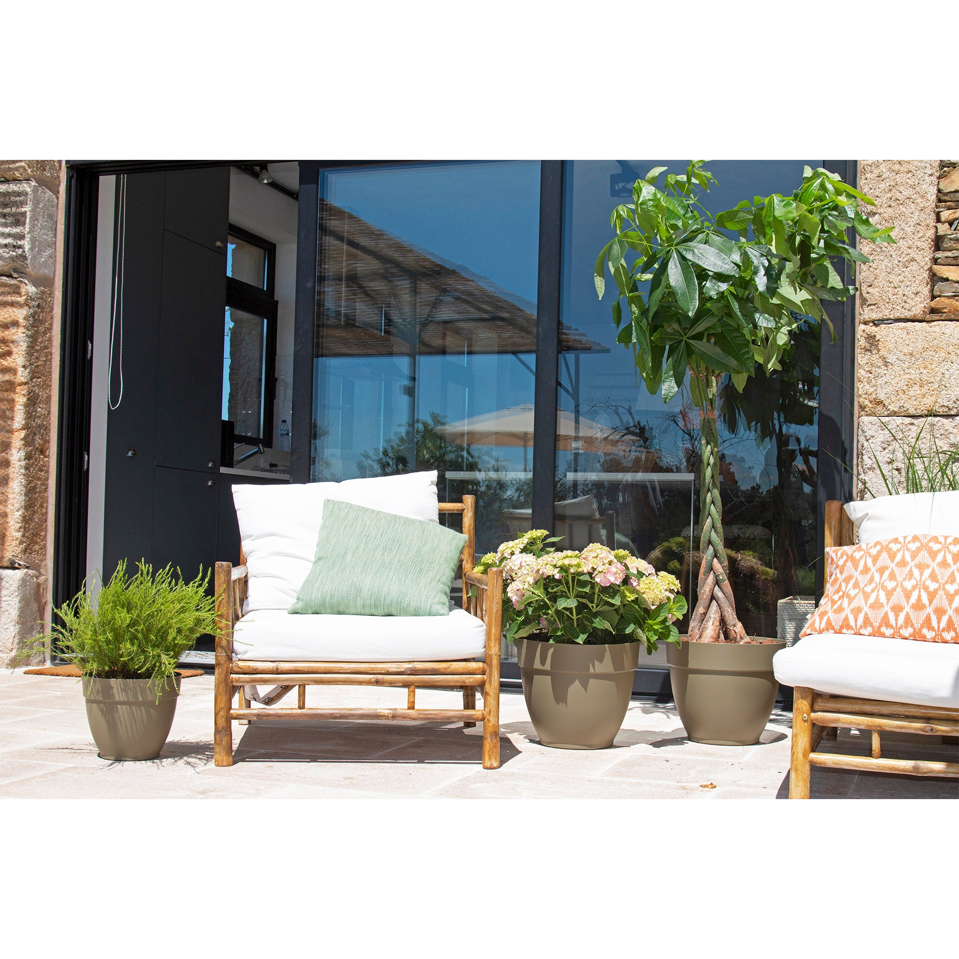 Artevasi Florero Capri Campana 30 cm Verde Oliva