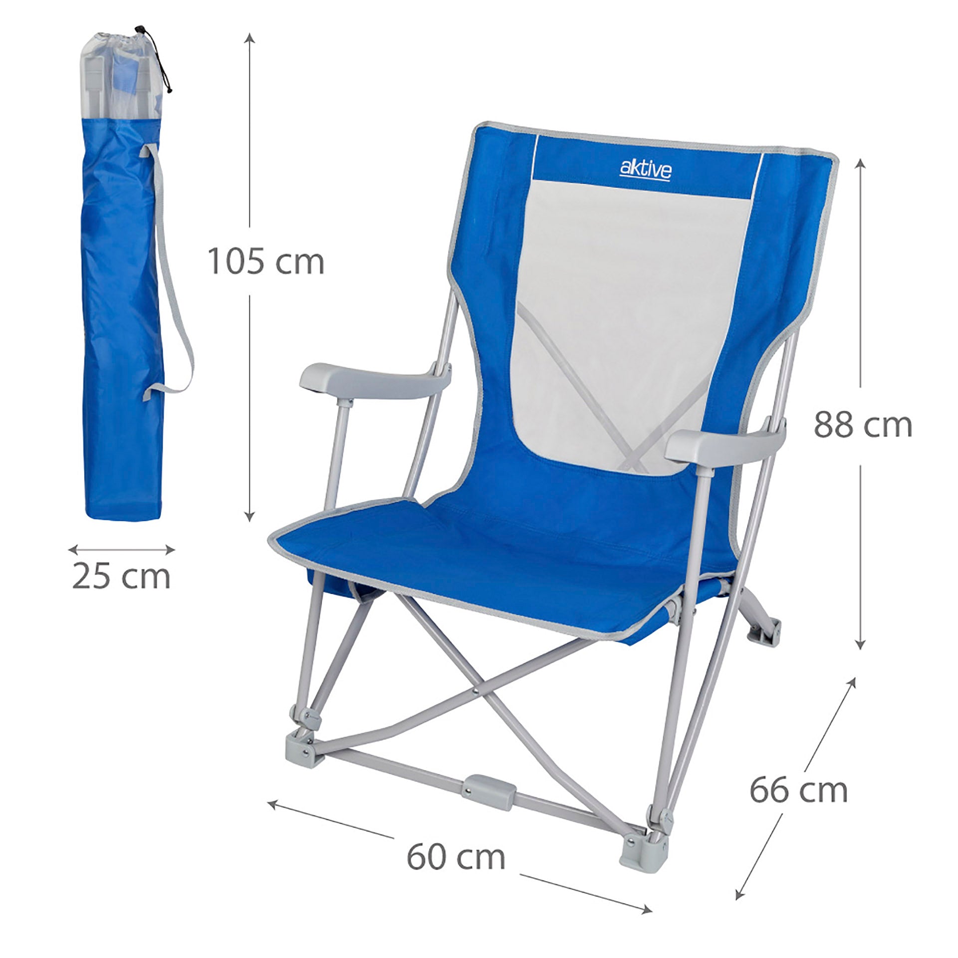 Cadeira Campismo Azul/Cinza