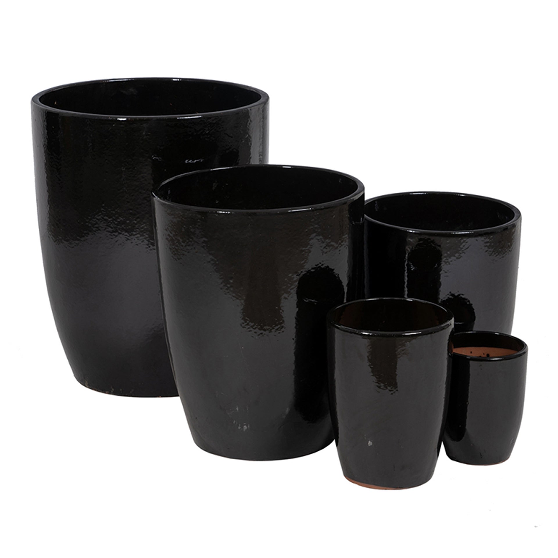 HKH Conjunto 5 Vasos Cerâmica Preto